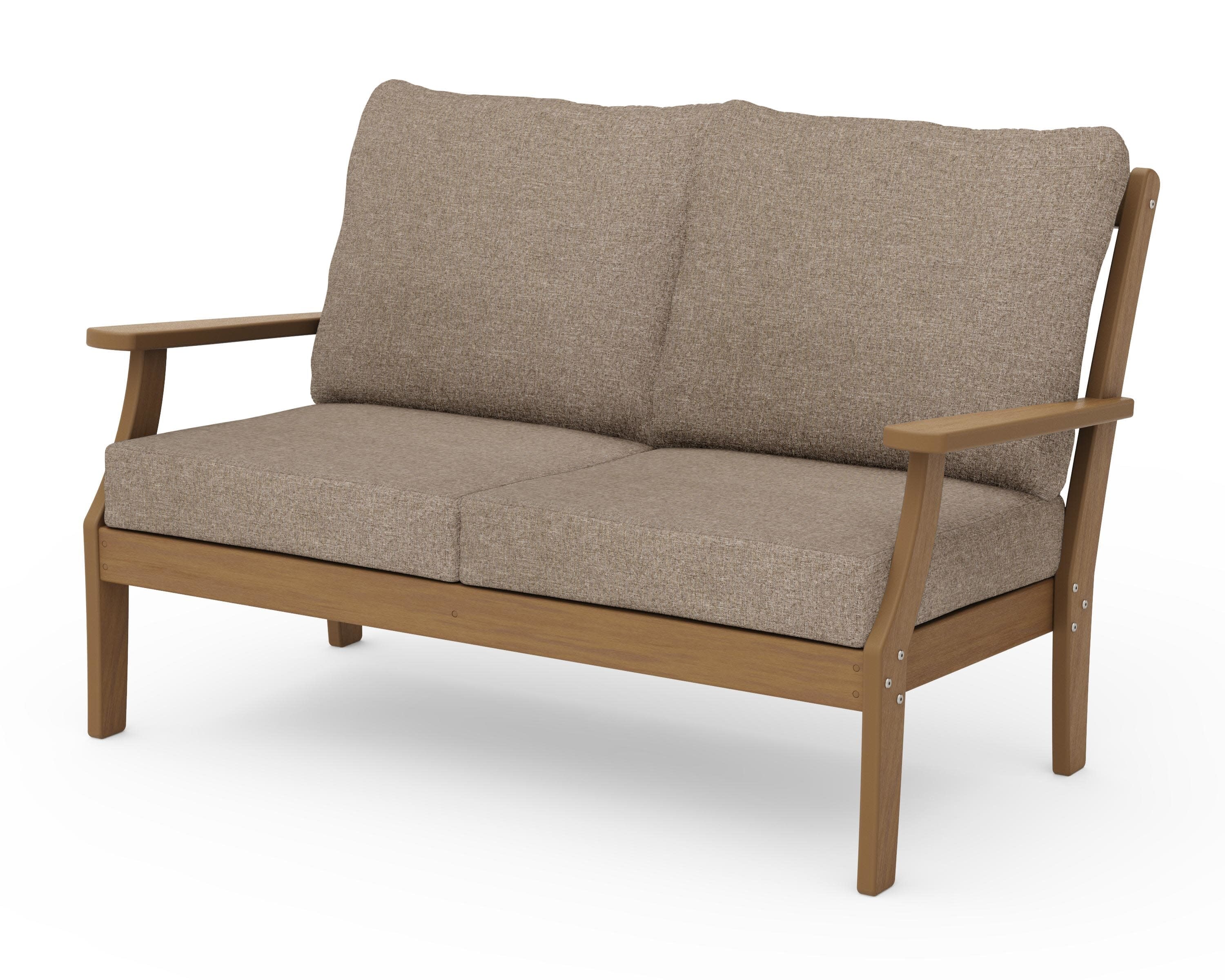 Braxton Deep Seating Loveseat in Natural / Spiced Burlap