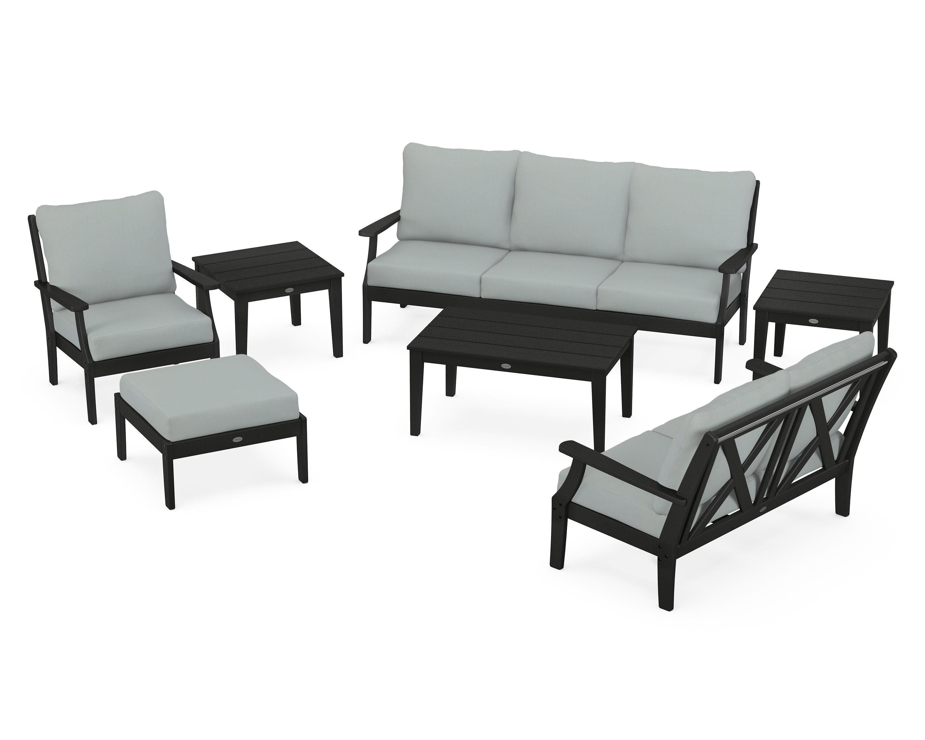 Braxton 7-Piece Deep Seating Set in Black / Spa