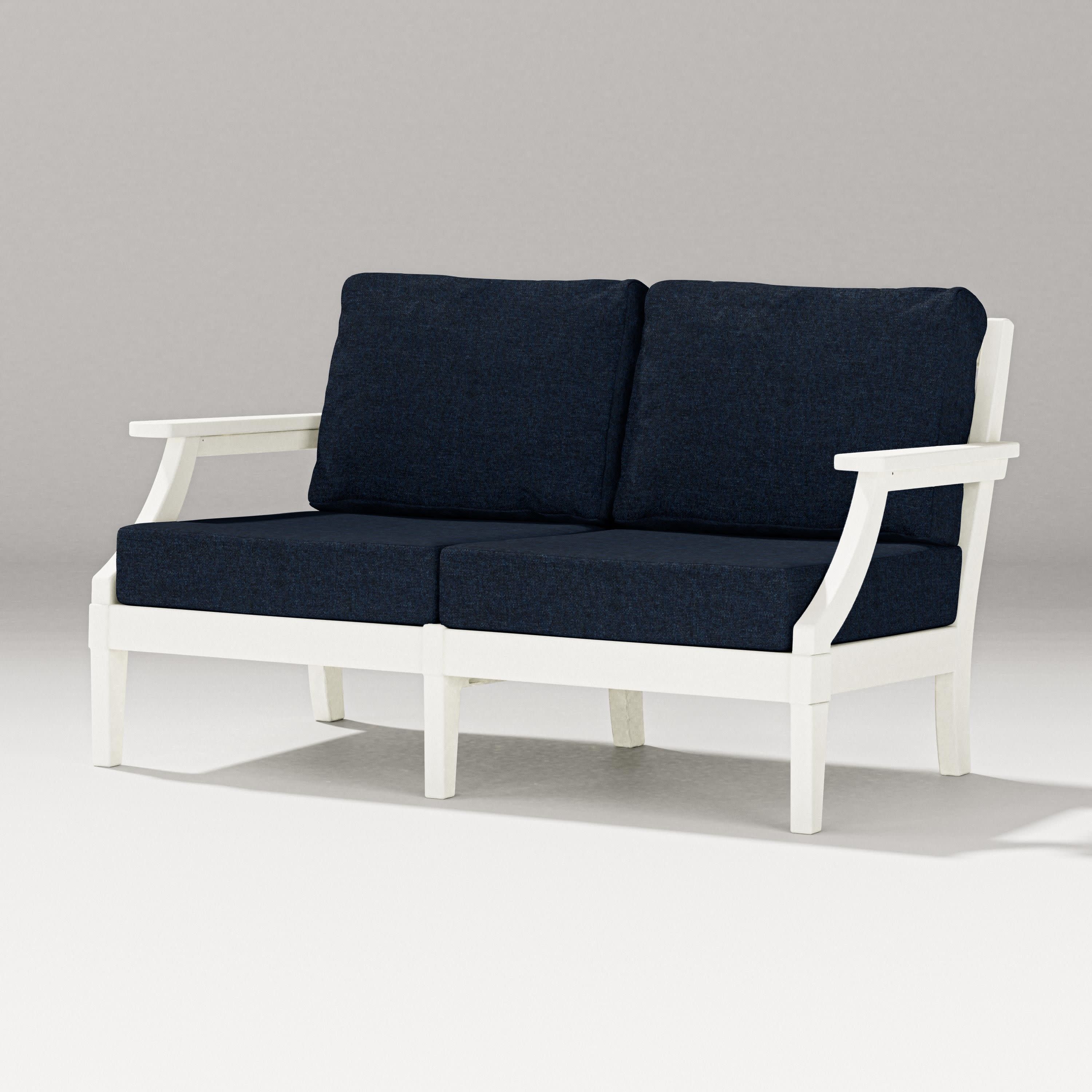 Estate Loveseat in Vintage White / Marine Indigo