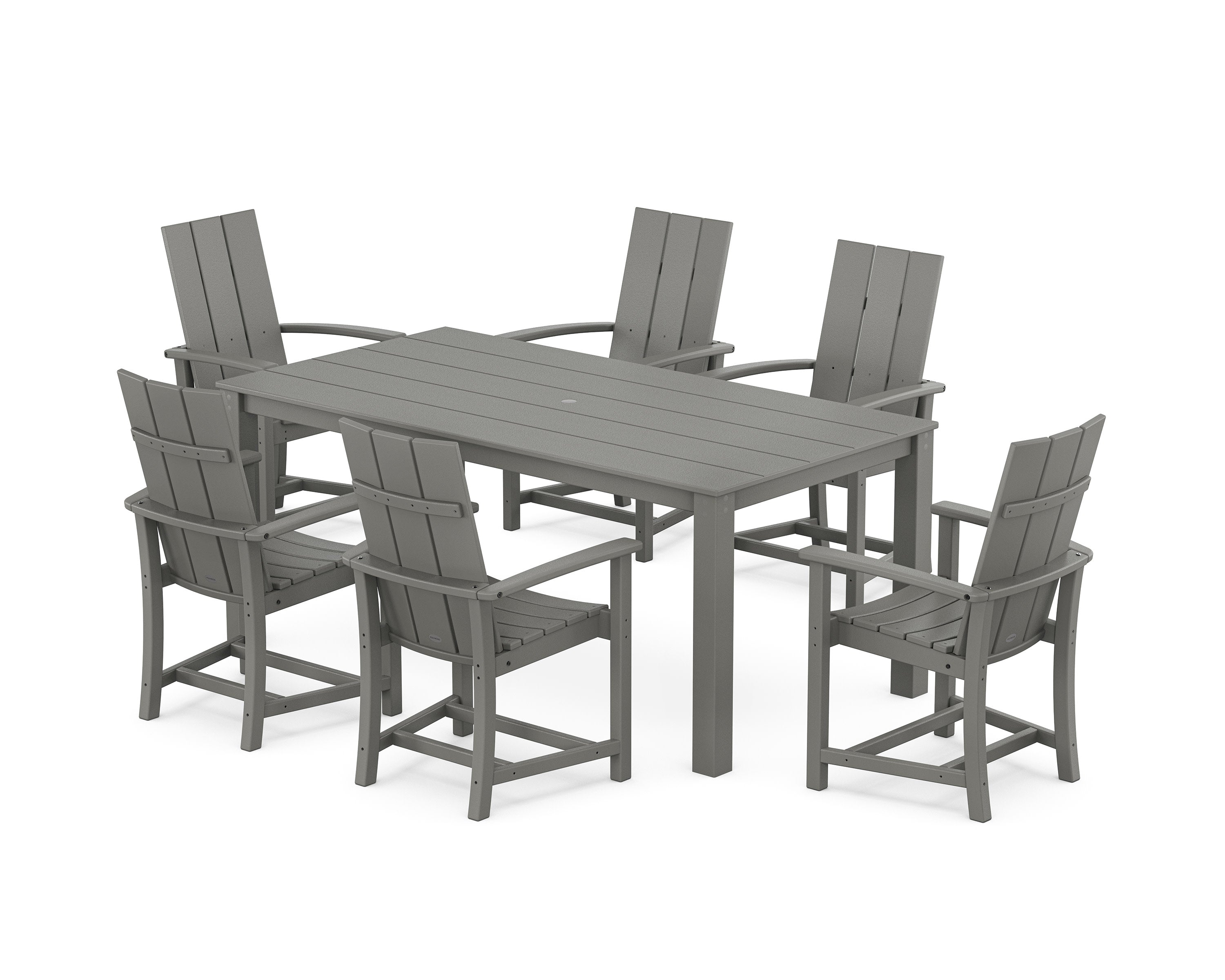 Modern Adirondack 7-Piece Parsons Dining Set in Slate Grey