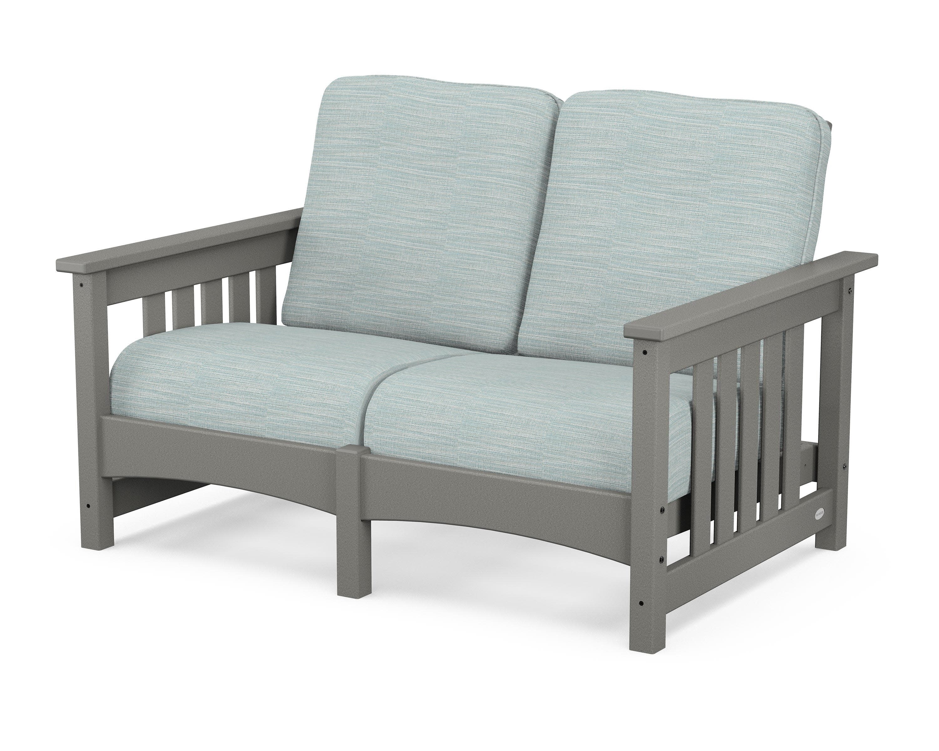 Club Mission Loveseat in Slate Grey / Soothe Mist