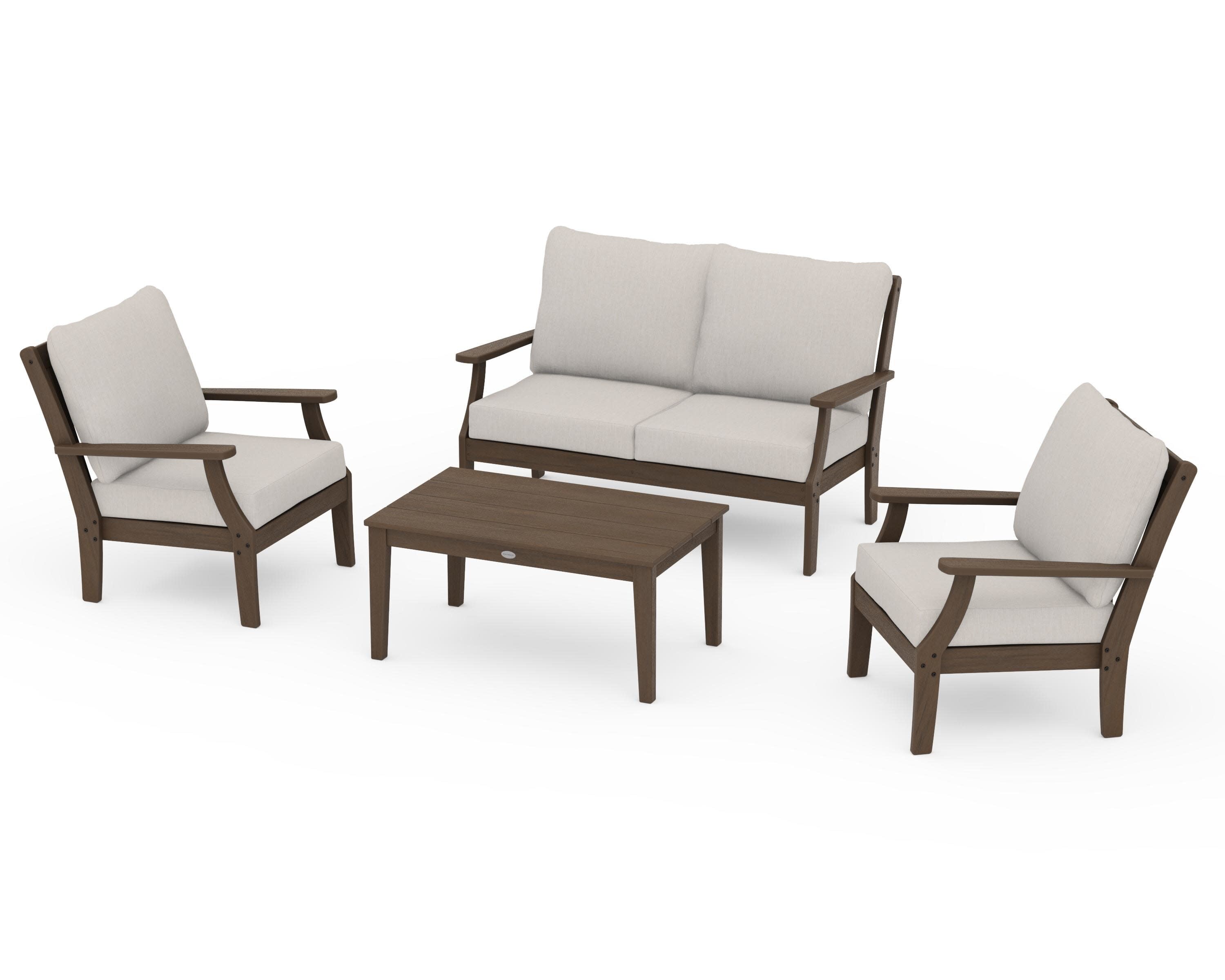 Braxton 4-Piece Deep Seating Chair Set in Kona / Cast Ash