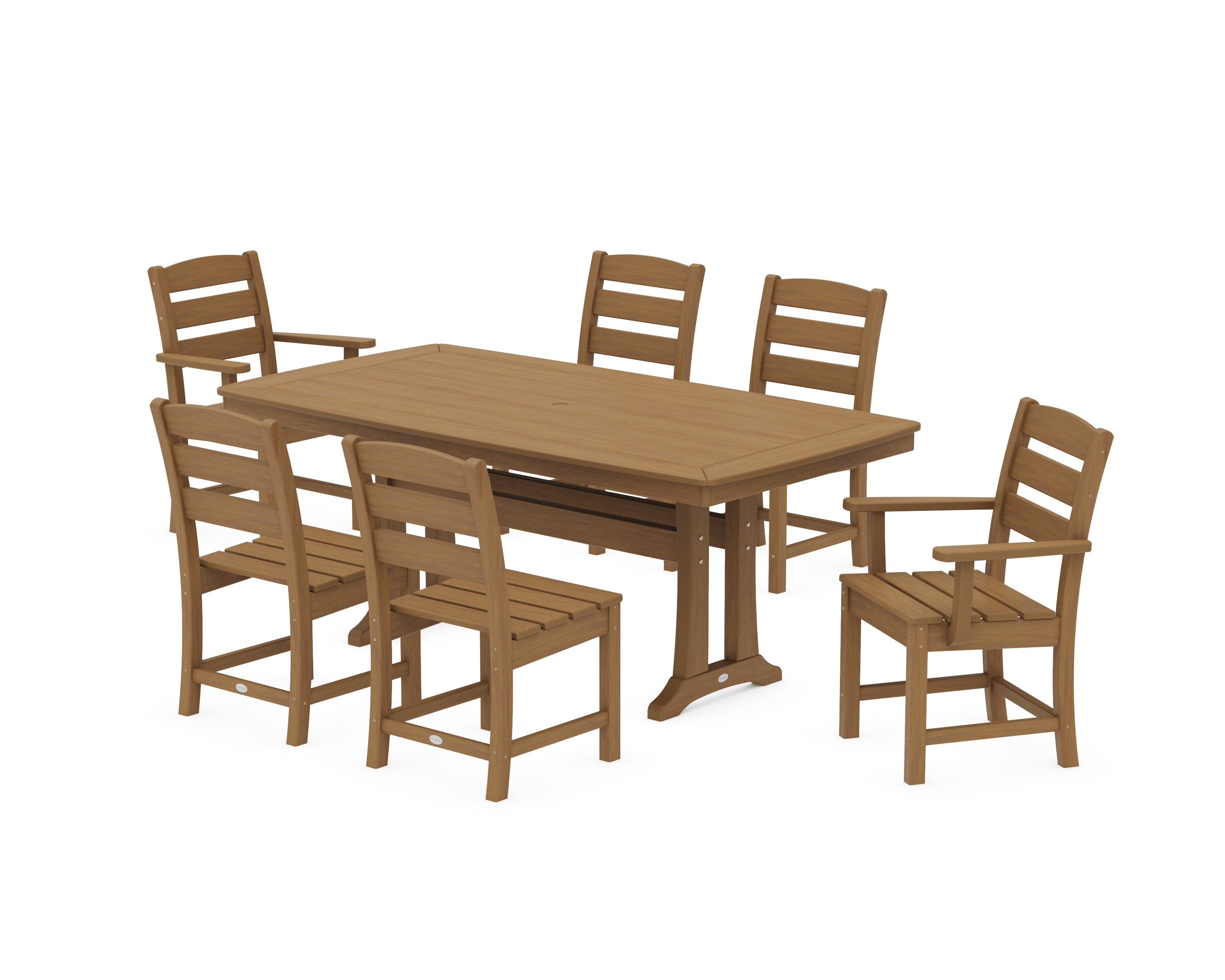 Lakeside 7-Piece Dining Set with Trestle Legs in Natural