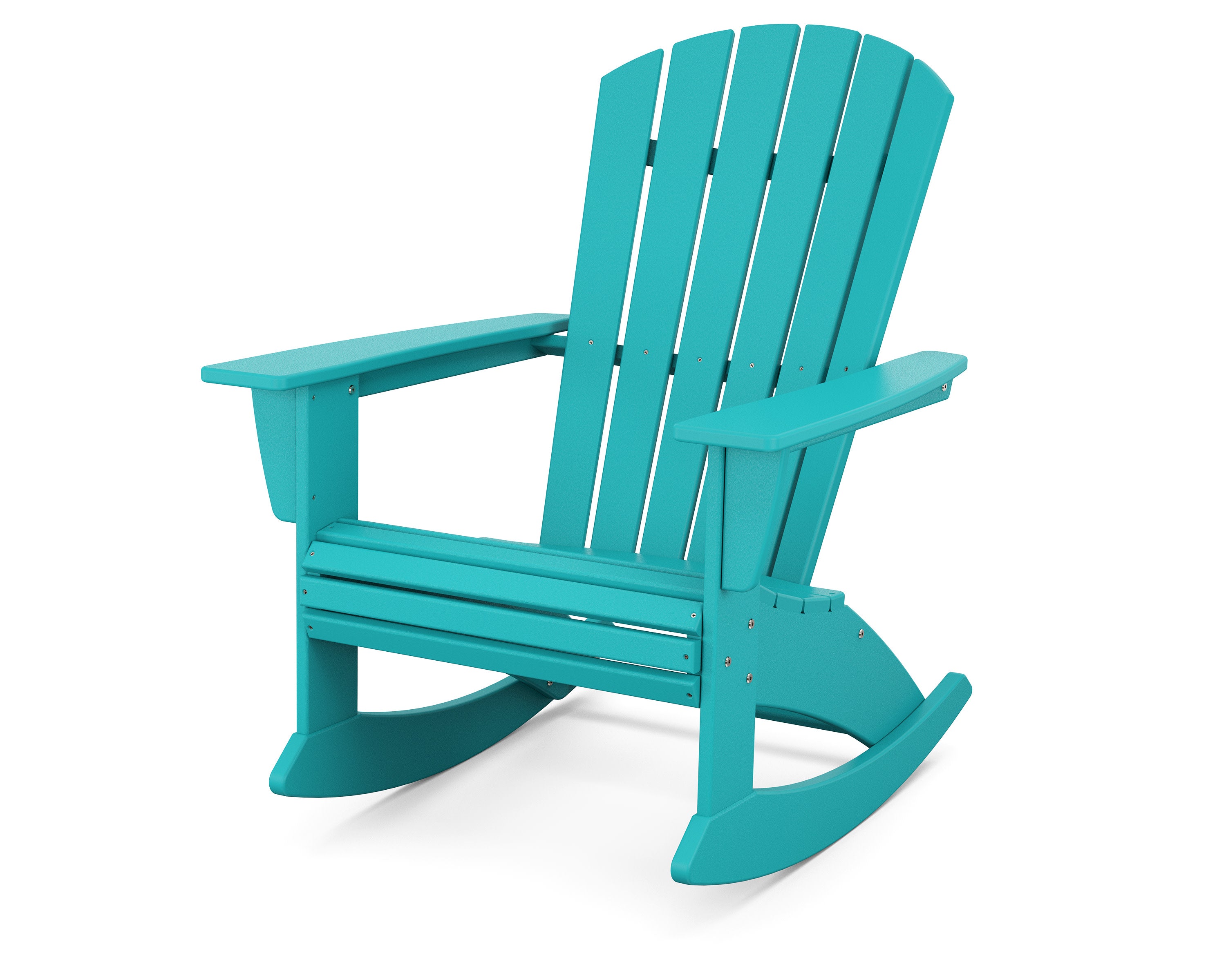 Nautical Curveback Adirondack Rocking Chair in Aruba