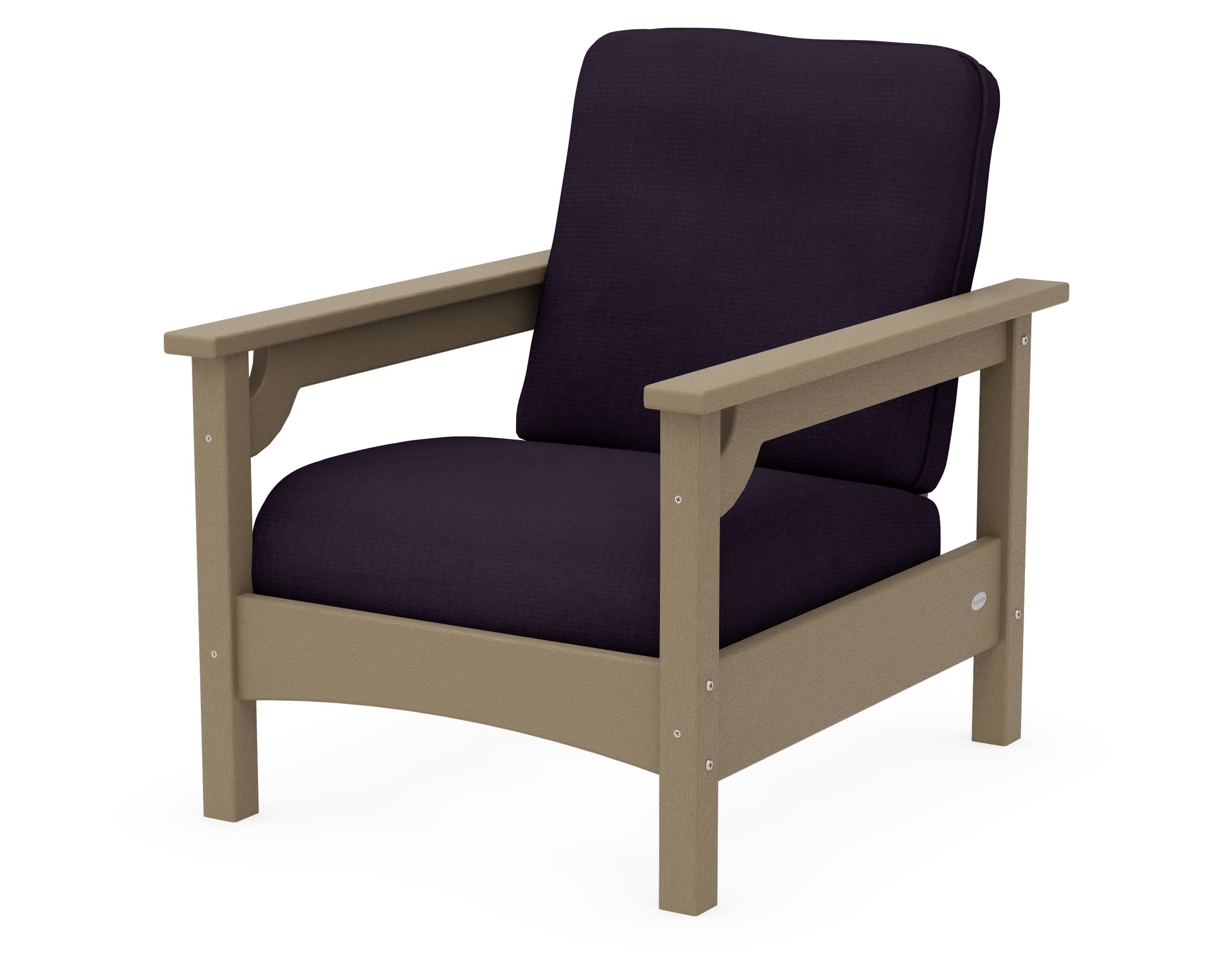 Club Chair in Vintage Sahara / Navy Linen