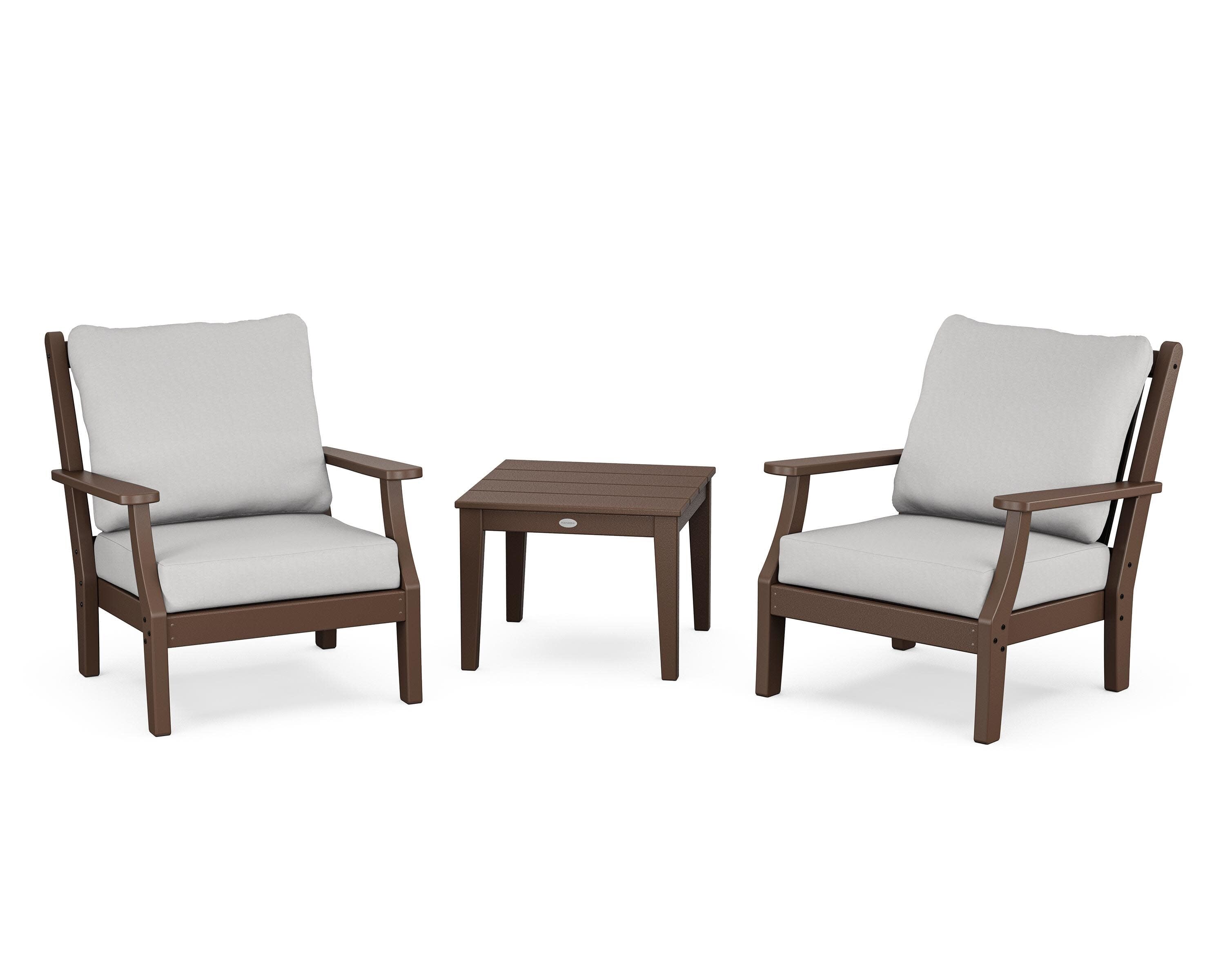 Wovendale 3-Piece Deep Seating Set in Mahogany / Diamond in the Rough