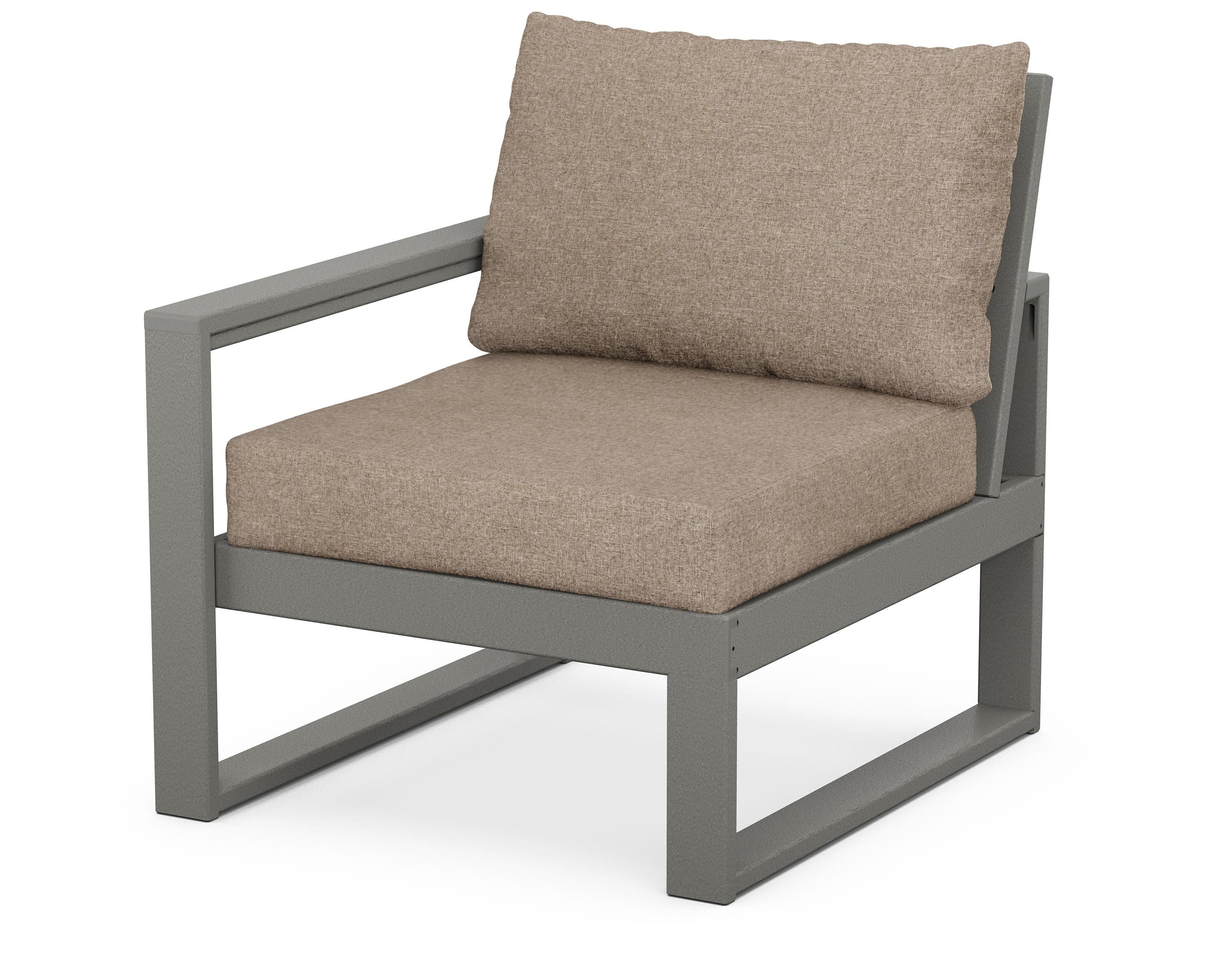 EDGE Modular Left Arm Chair in Slate Grey / Spiced Burlap