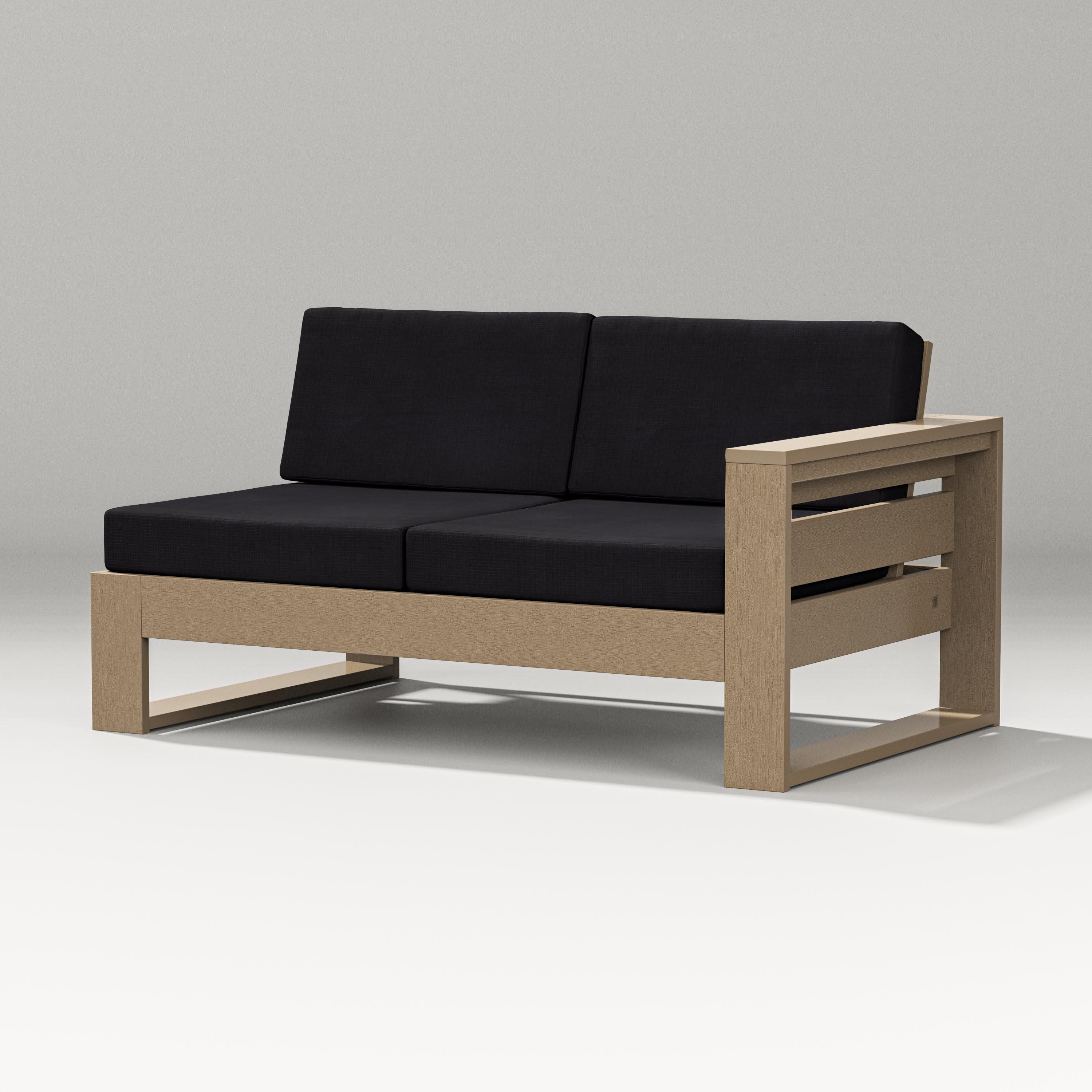 Latitude Modular Right Arm Loveseat in Vintage Sahara / Midnight Linen