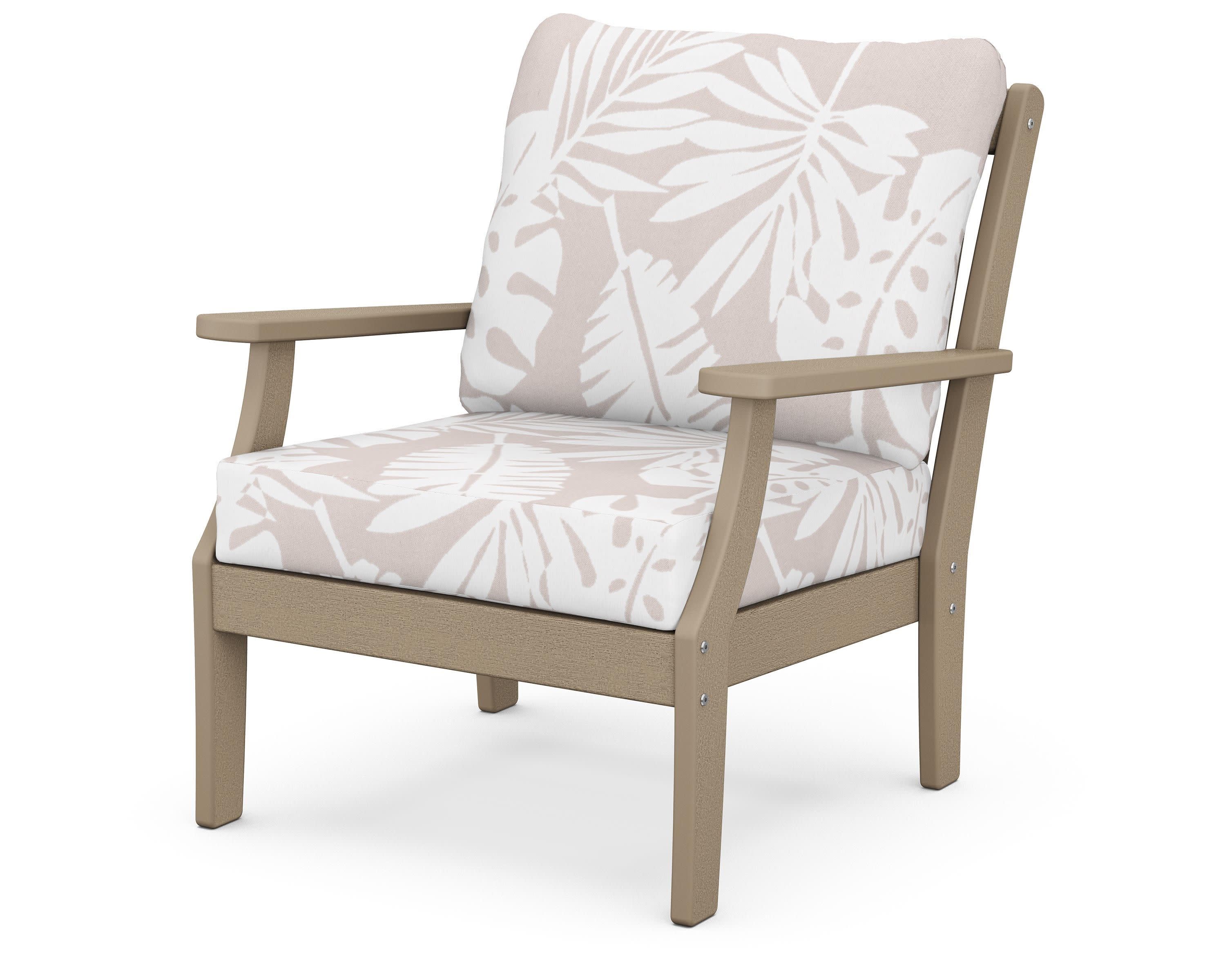 Braxton Deep Seating Chair in Vintage Sahara / Leaf Dune Burlap