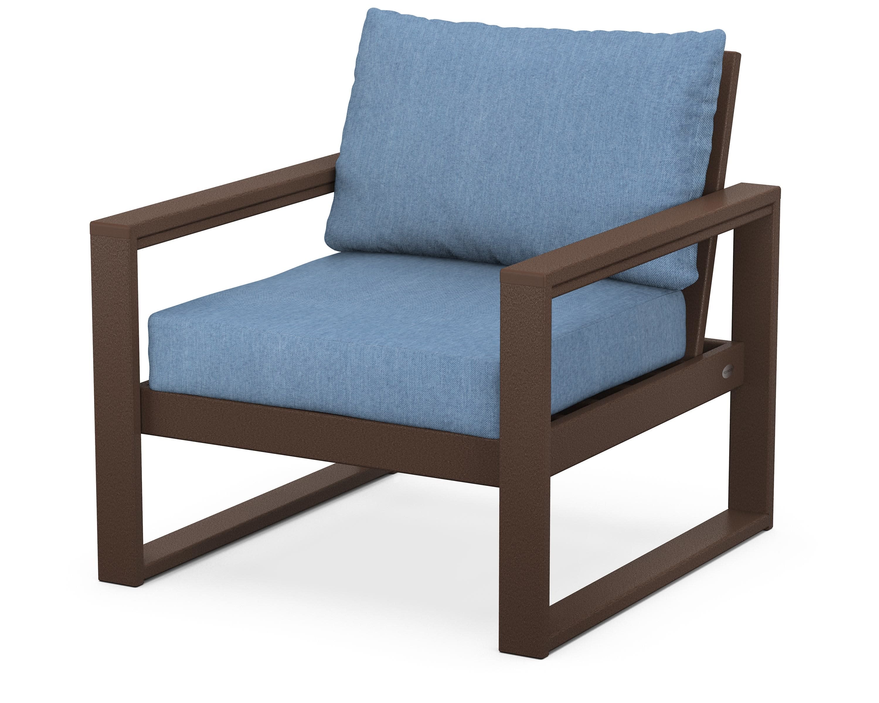 EDGE Club Chair in Mahogany / Sky Blue