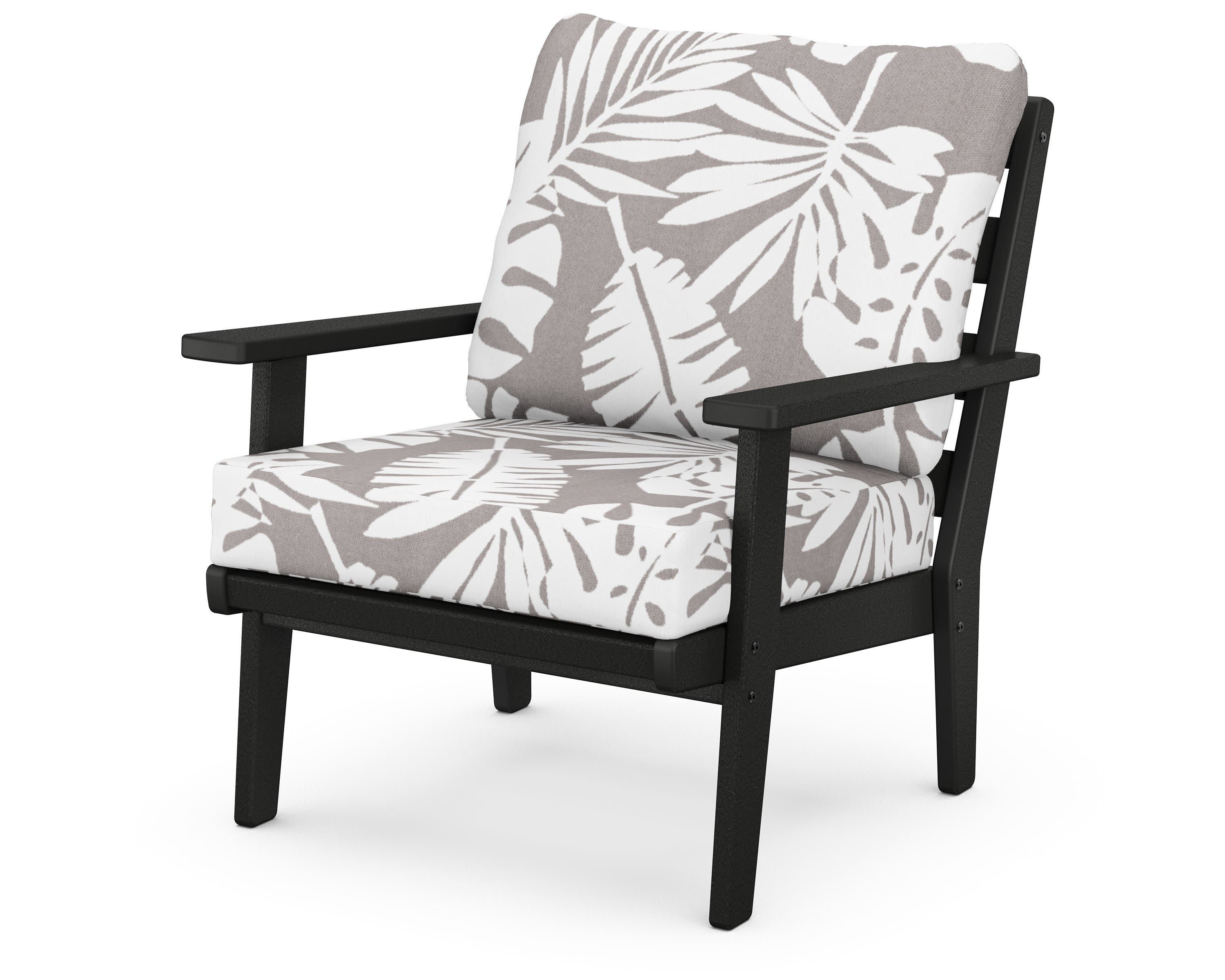Grant Park Deep Seating Chair in Black / Leaf Grey Mist