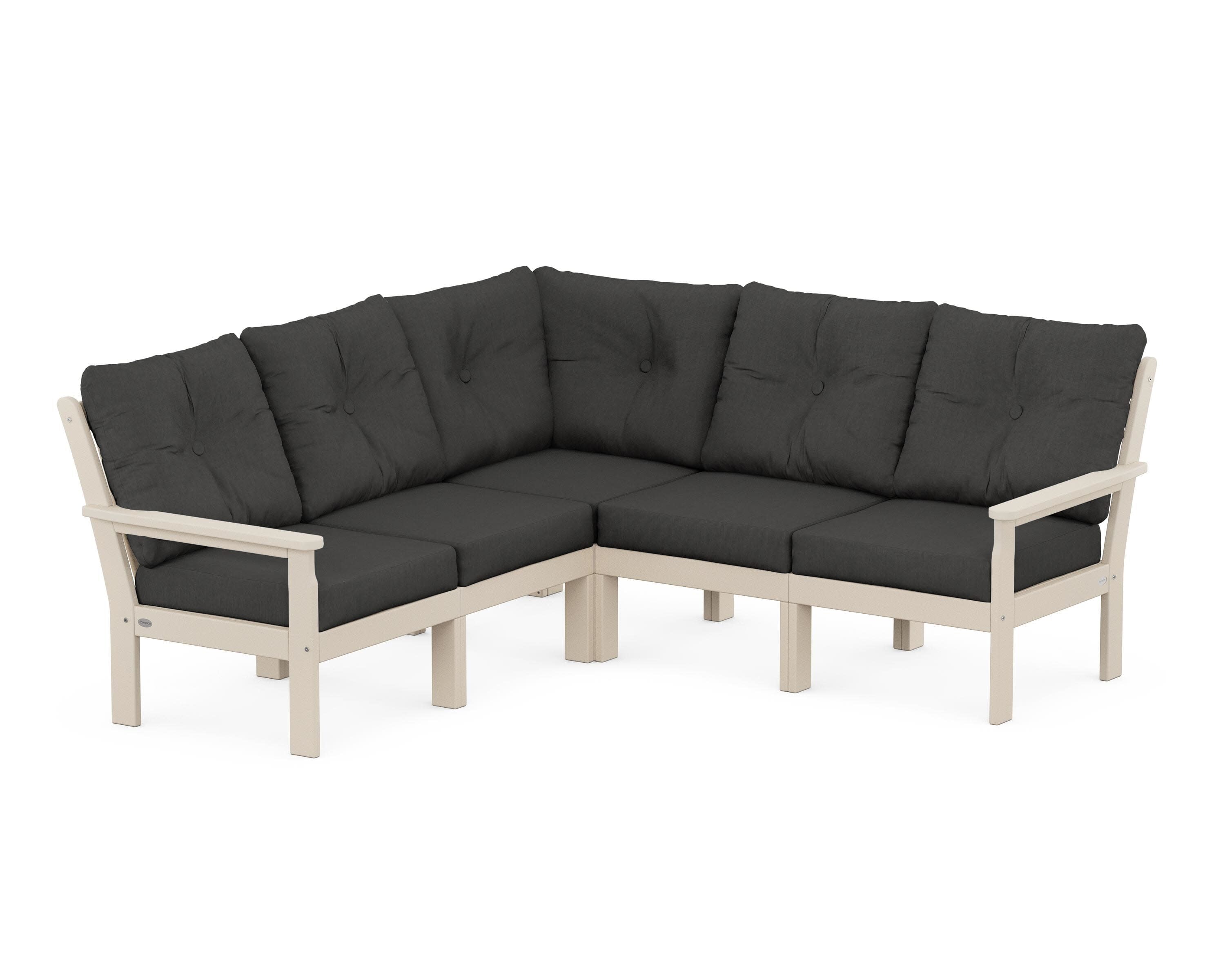 Vineyard 5-Piece Sectional in Sand / Spectrum Carbon