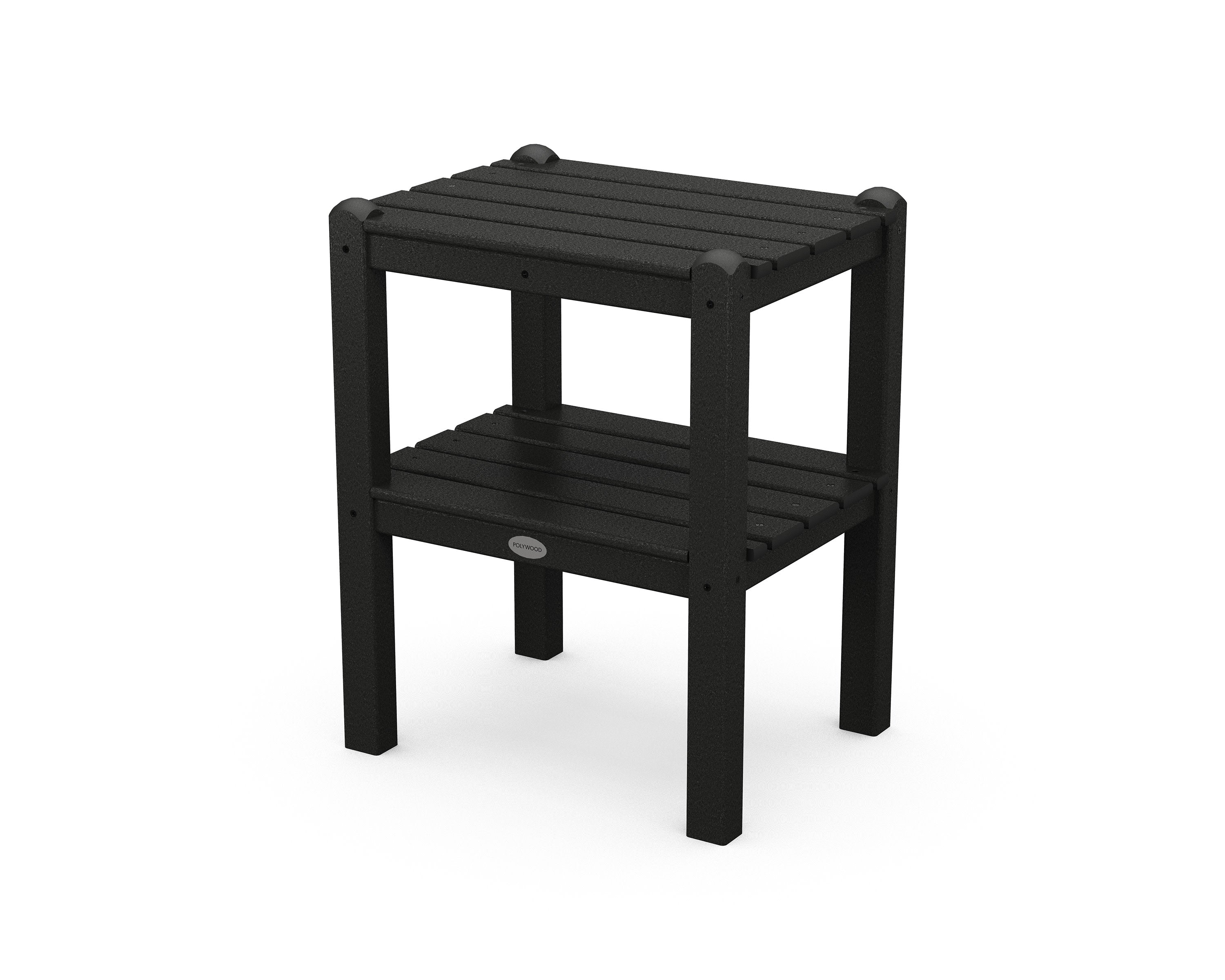 Two Shelf Side Table in Black