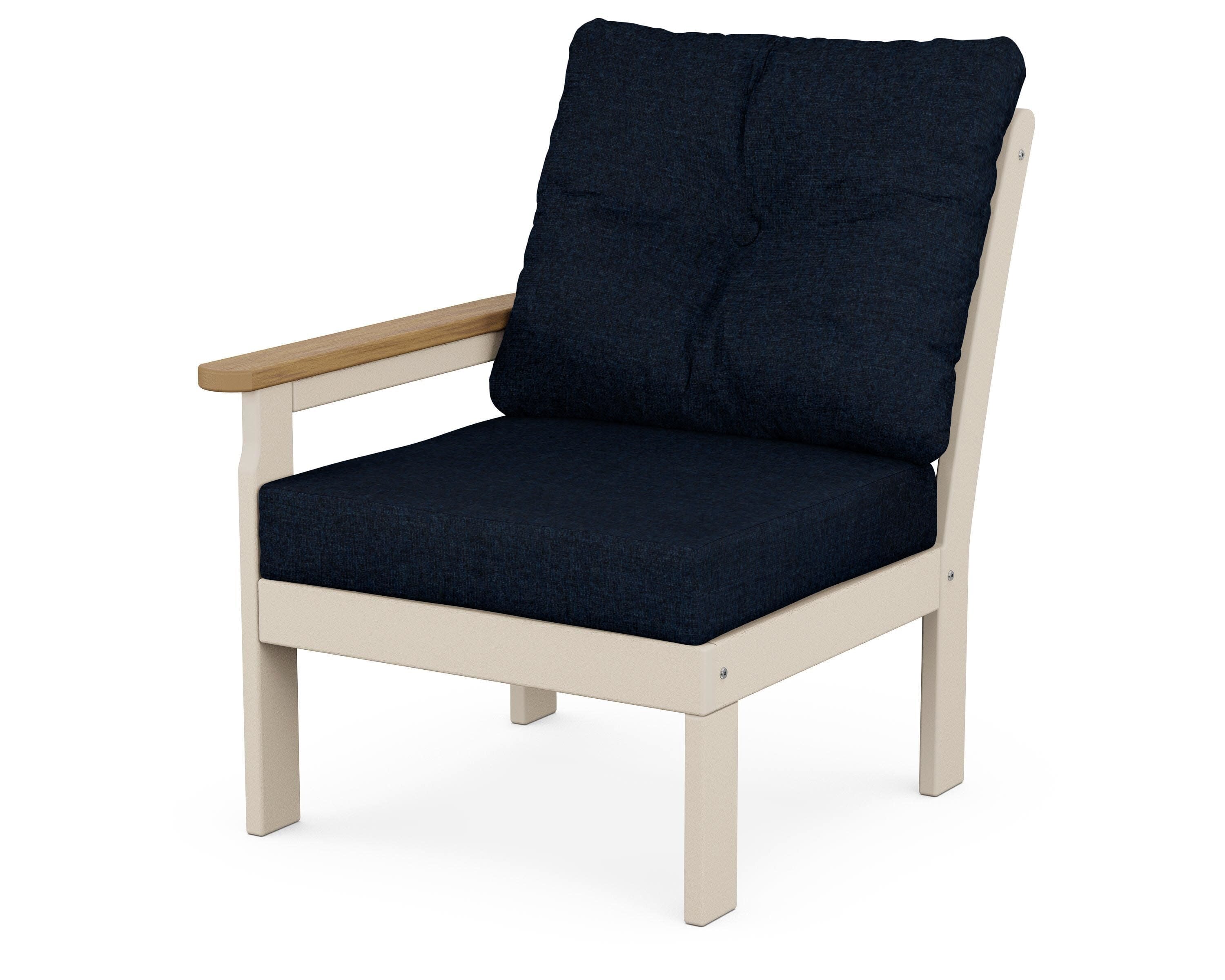 Vineyard Modular Left Arm Chair in Sand / Natural / Marine Indigo