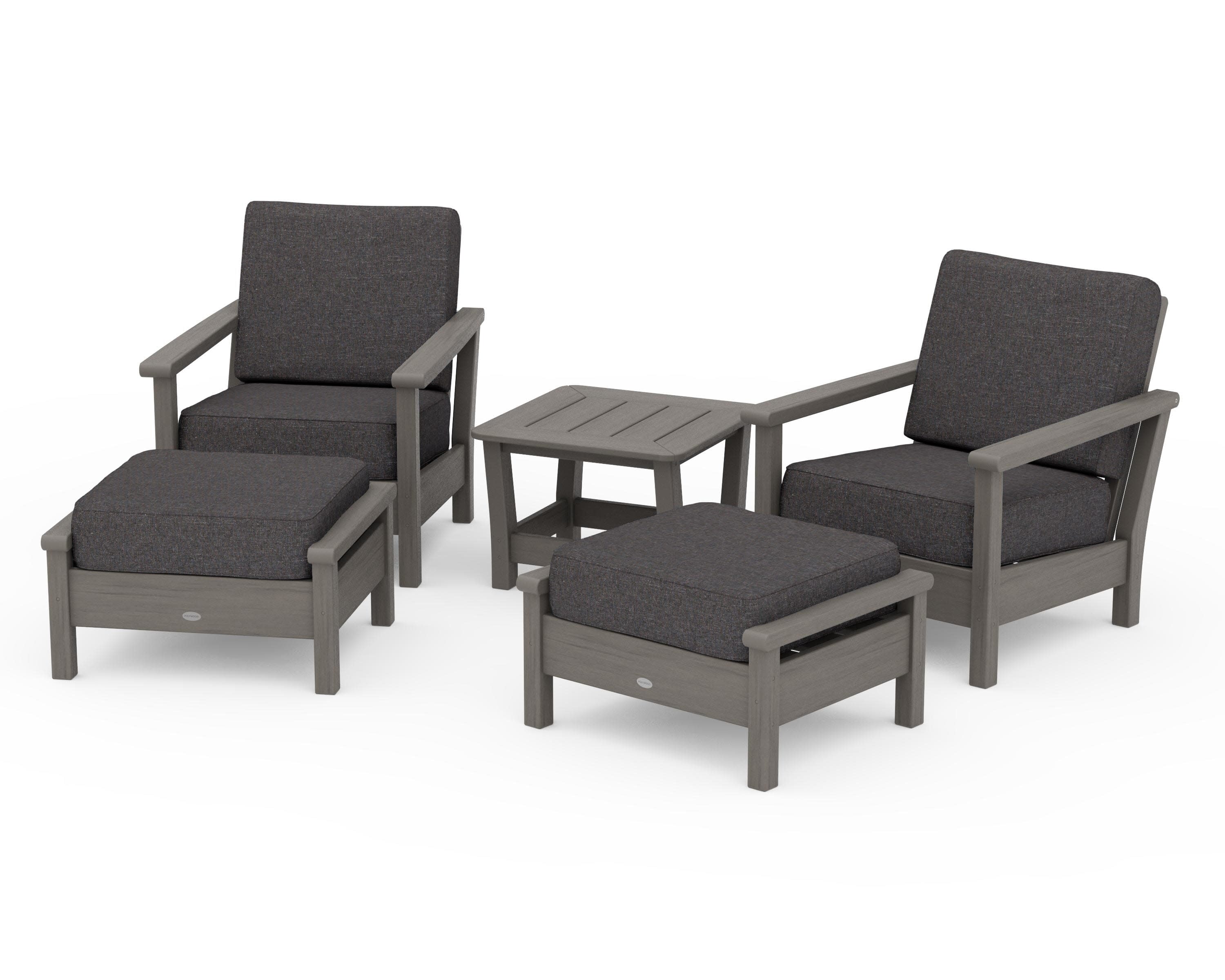 Harbour 5-Piece Deep Seating Chair Set in Driftwood / Ash Charcoal