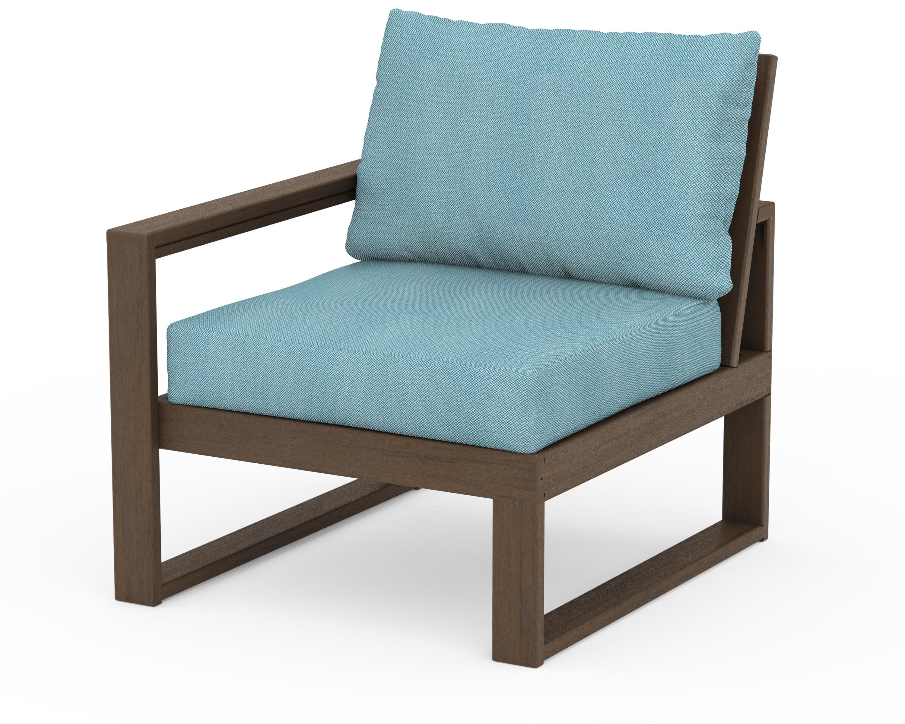 EDGE Modular Left Arm Chair in Kona / Lattice Sky Blue