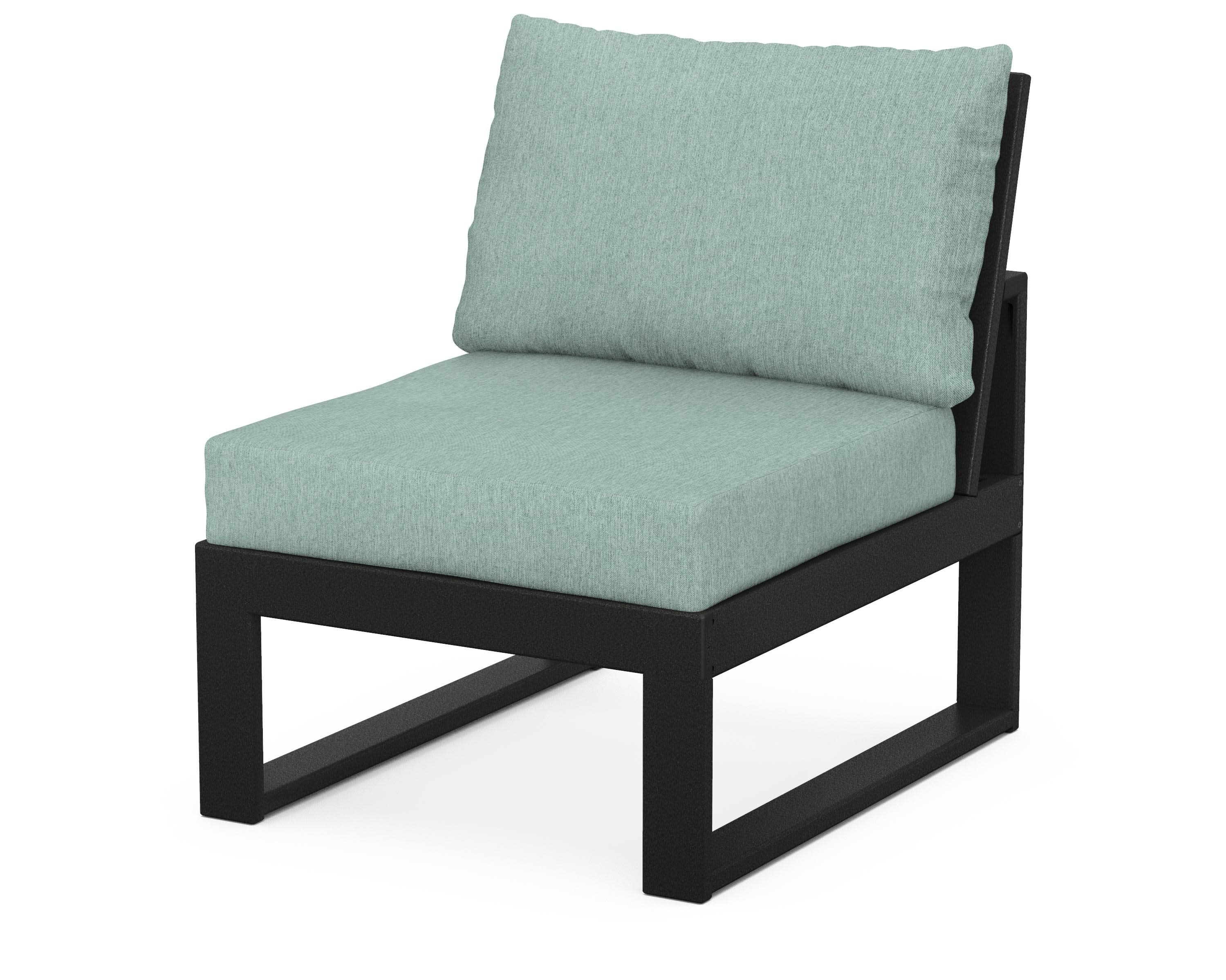 Modular Armless Chair in Black / Glacier Spa