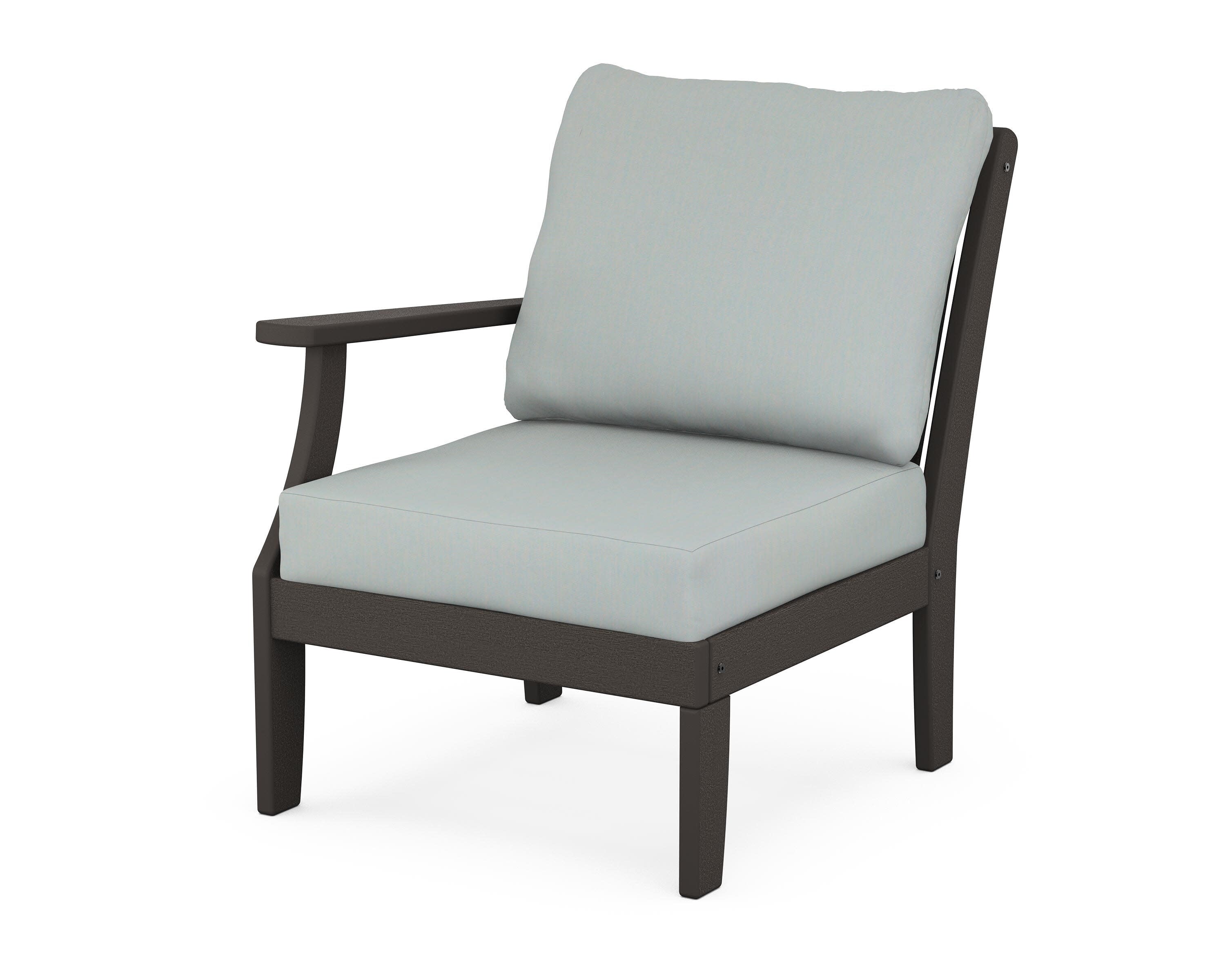 Braxton Modular Left Arm Chair in Vintage Coffee / Spa