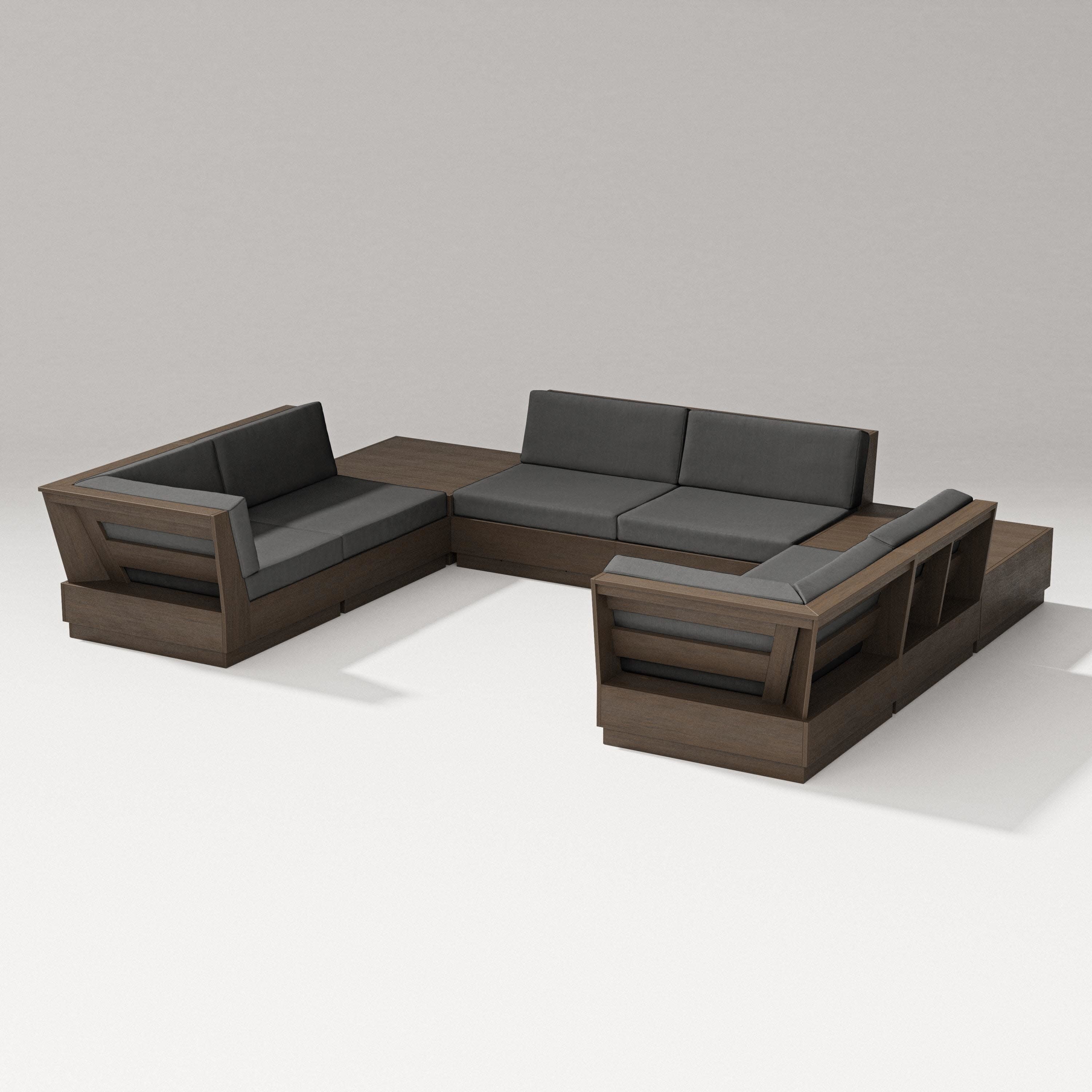 Elevate 8-Piece U-Shaped Sectional in Kona / Spectrum Carbon