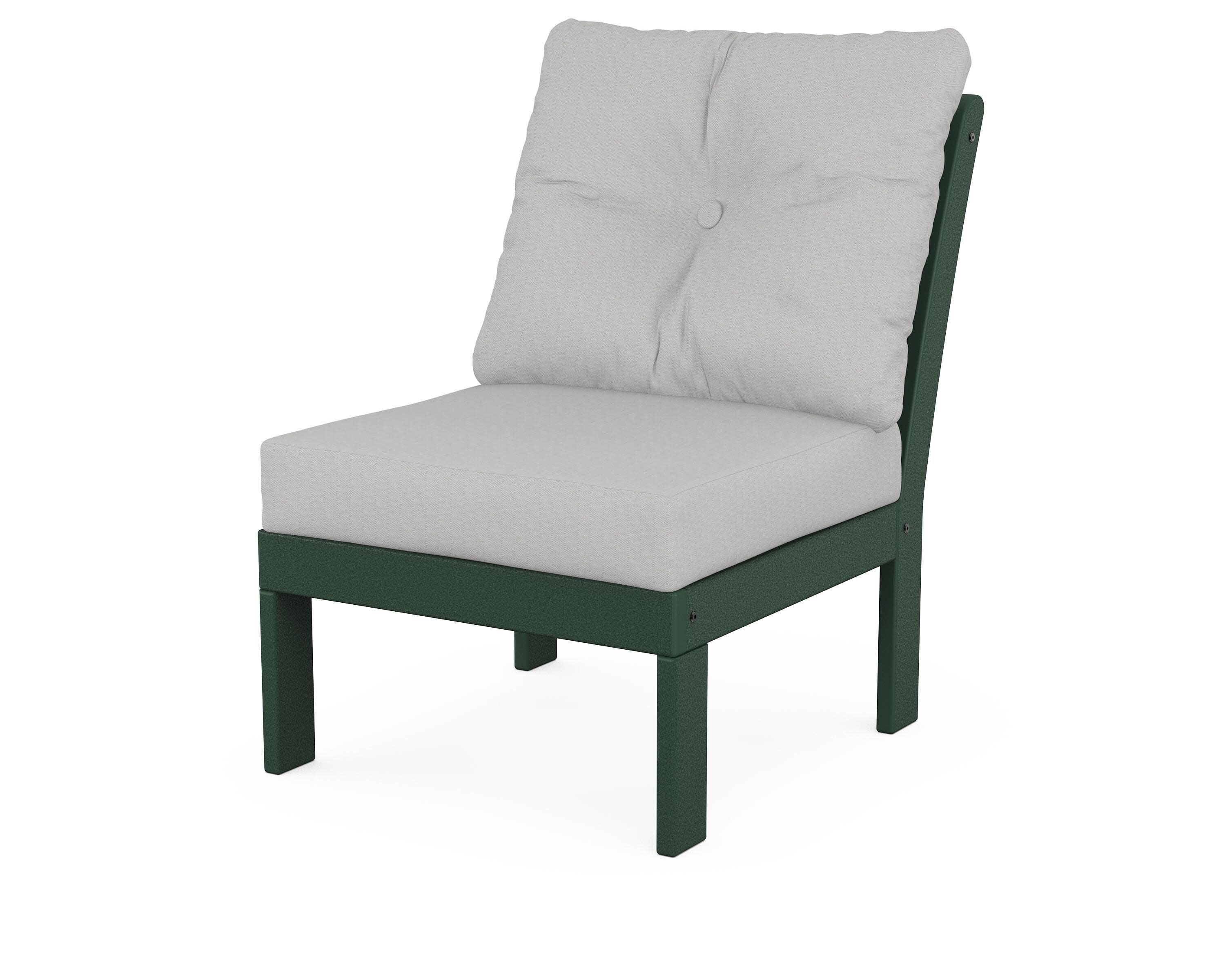 Vineyard Modular Armless Chair in Green / Diamond in the Rough