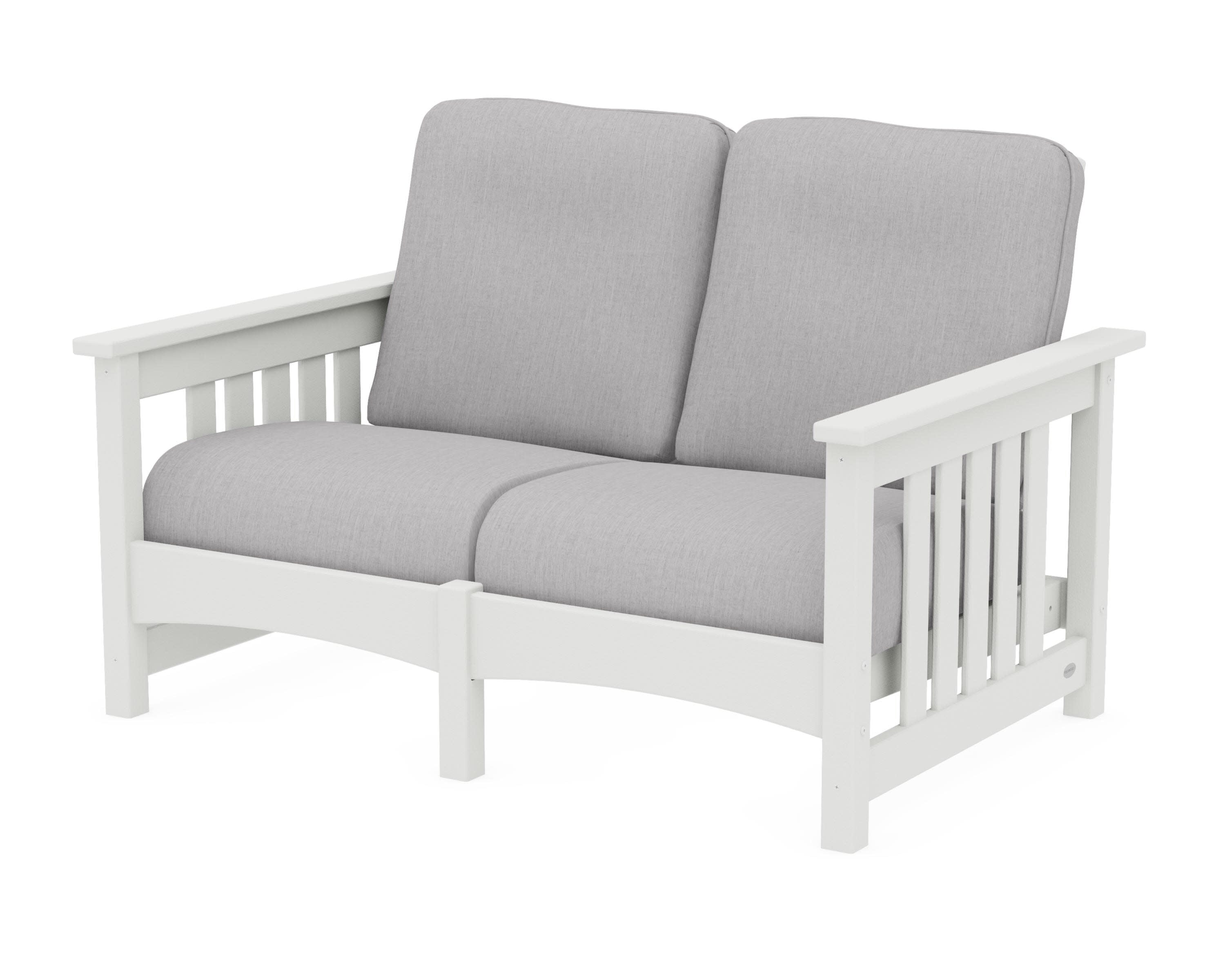 Club Mission Loveseat in Vintage White / Granite