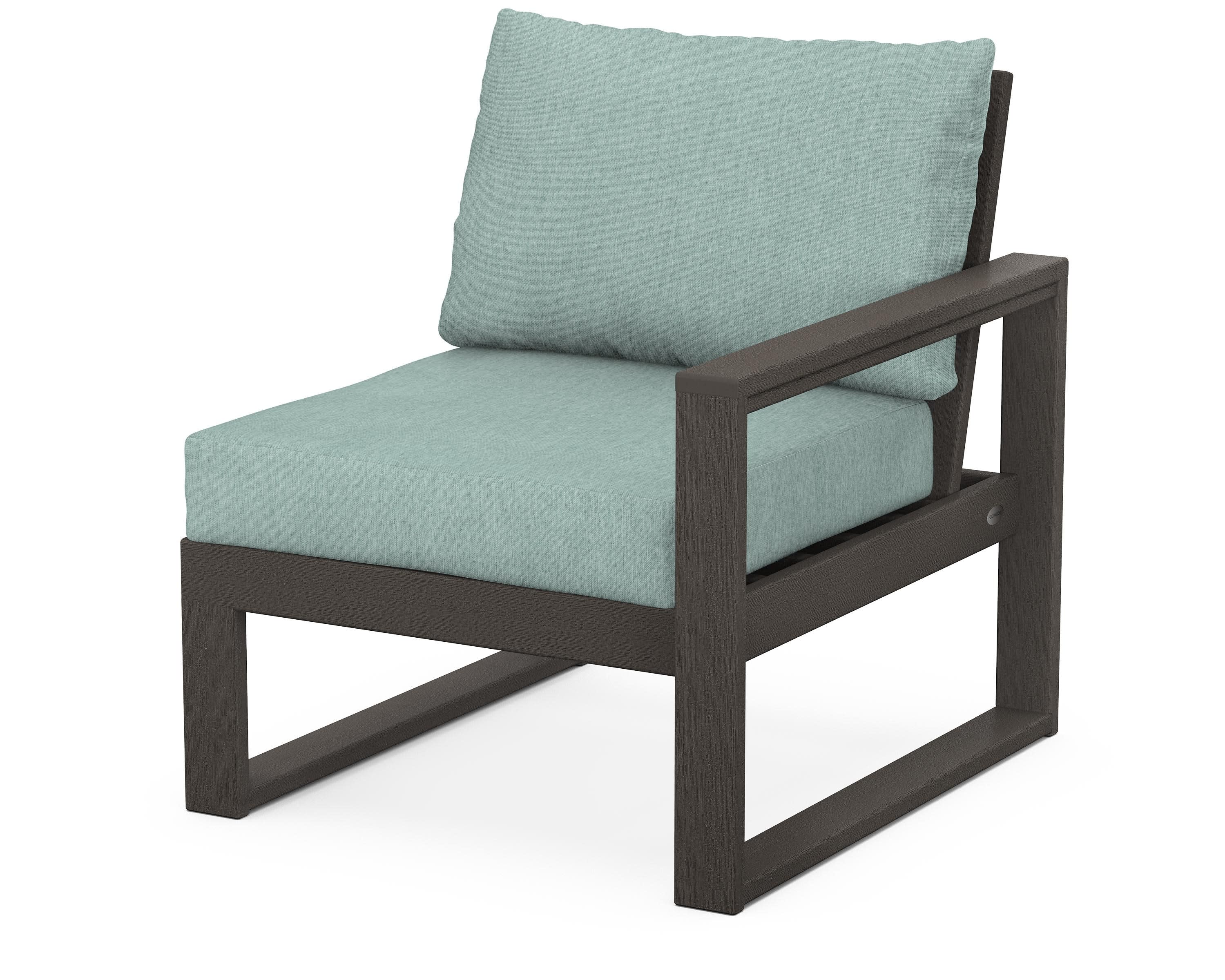EDGE Modular Right Arm Chair in Vintage Coffee / Glacier Spa