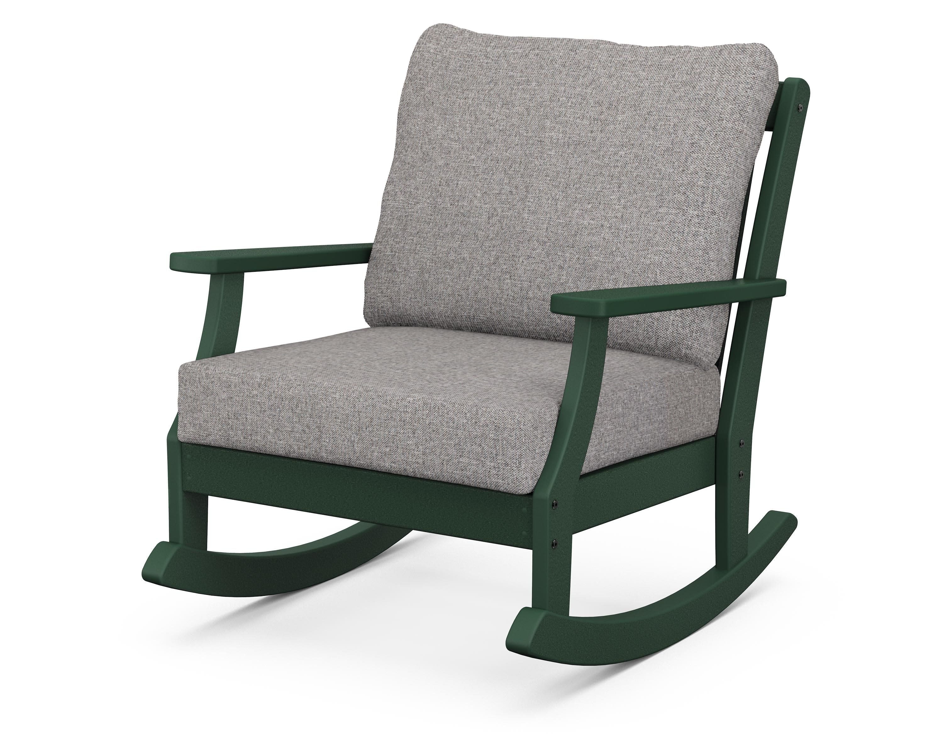 Braxton Deep Seating Rocking Chair in Green / Grey Mist