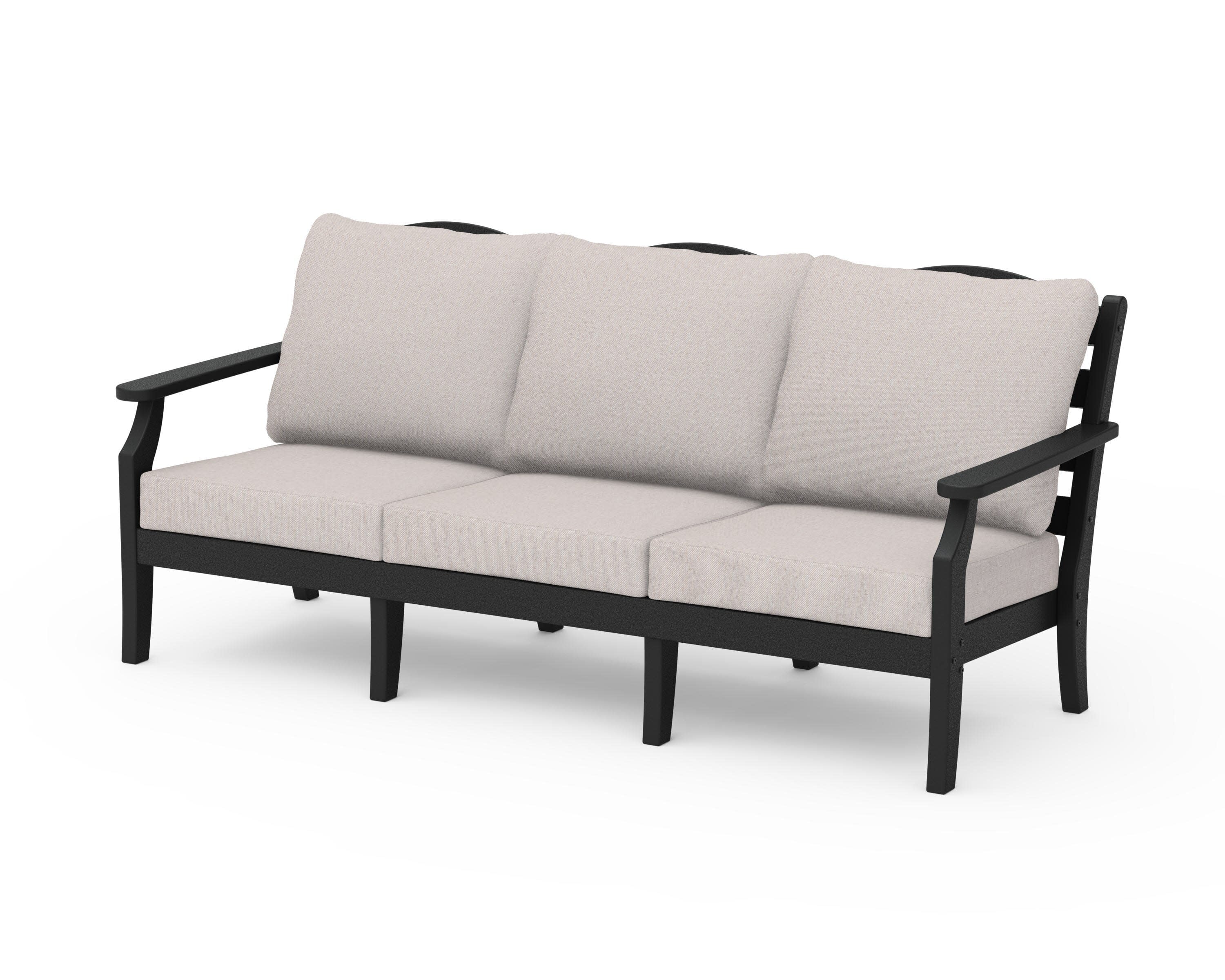 Savannah Deep Seating Sofa in Black / Dune Burlap
