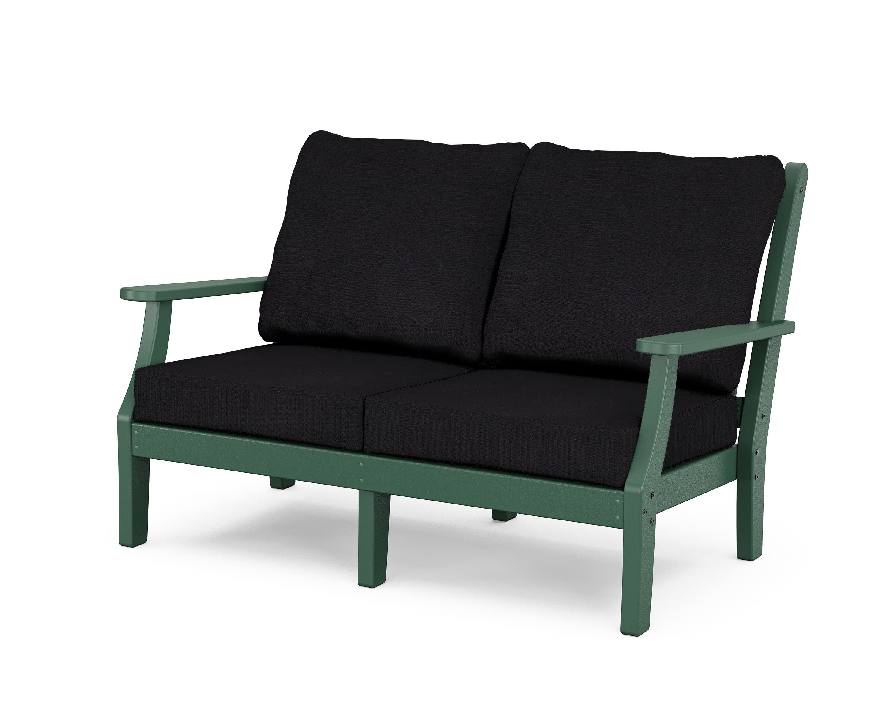 Wovendale Deep Seating Loveseat in Green / Midnight Linen