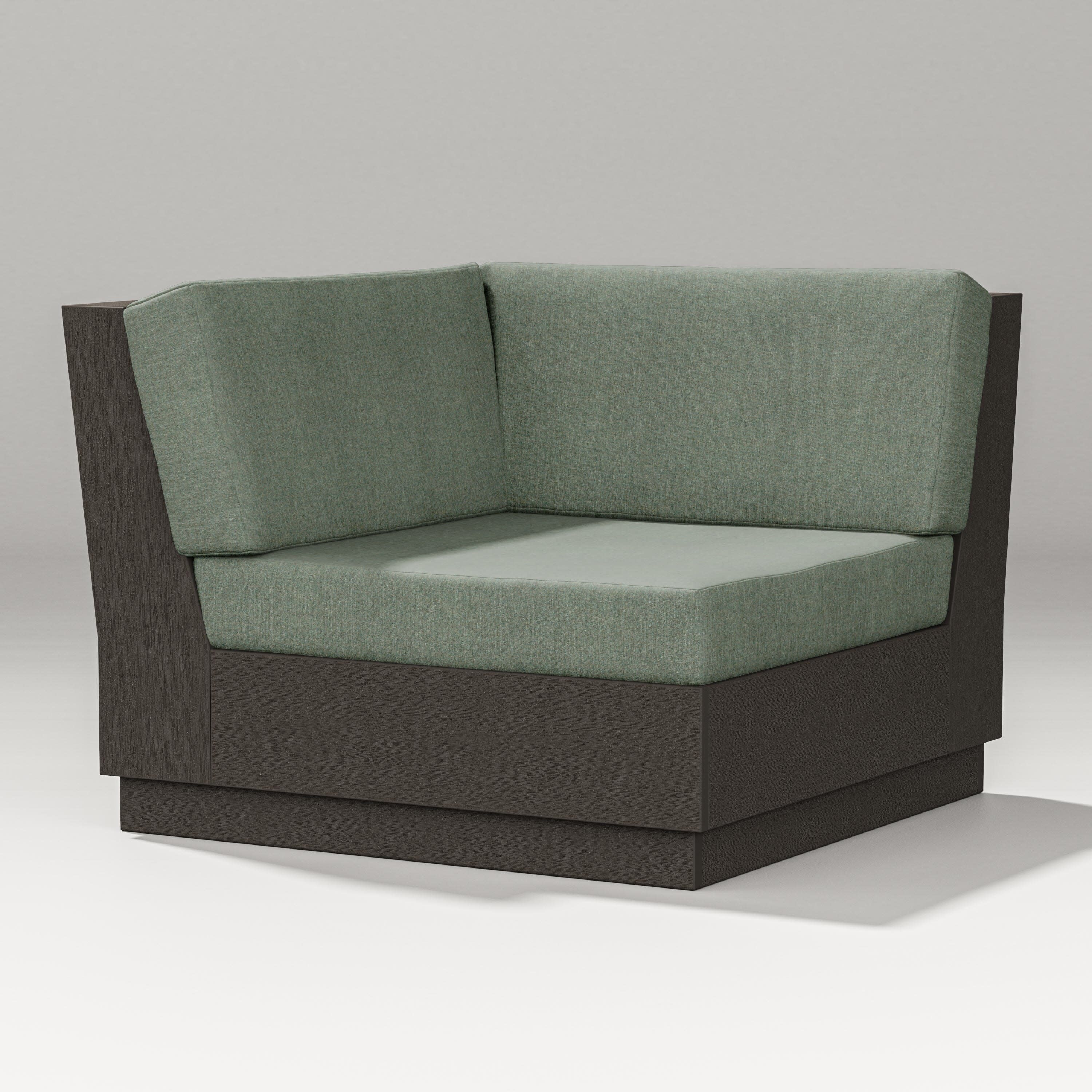 Elevate Modular Corner Chair in Vintage Coffee / Cast Sage
