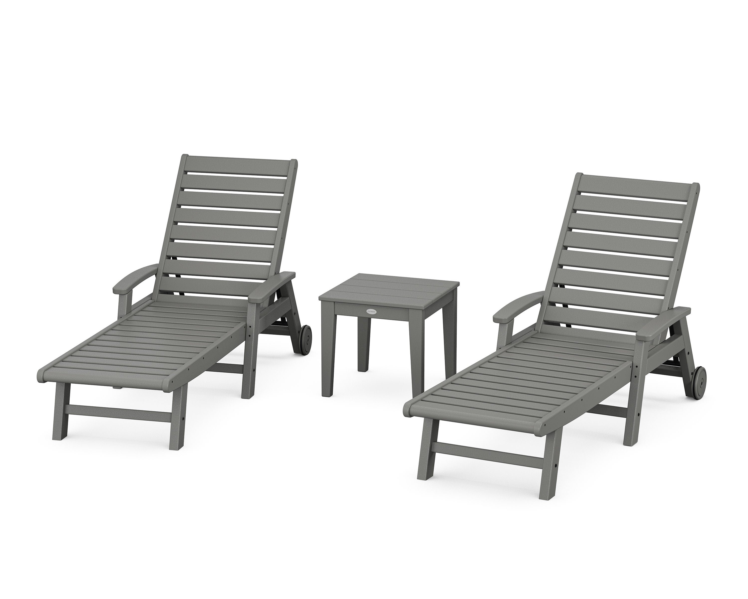 Signature Chaise 3-Piece Set with Wheels in Slate Grey