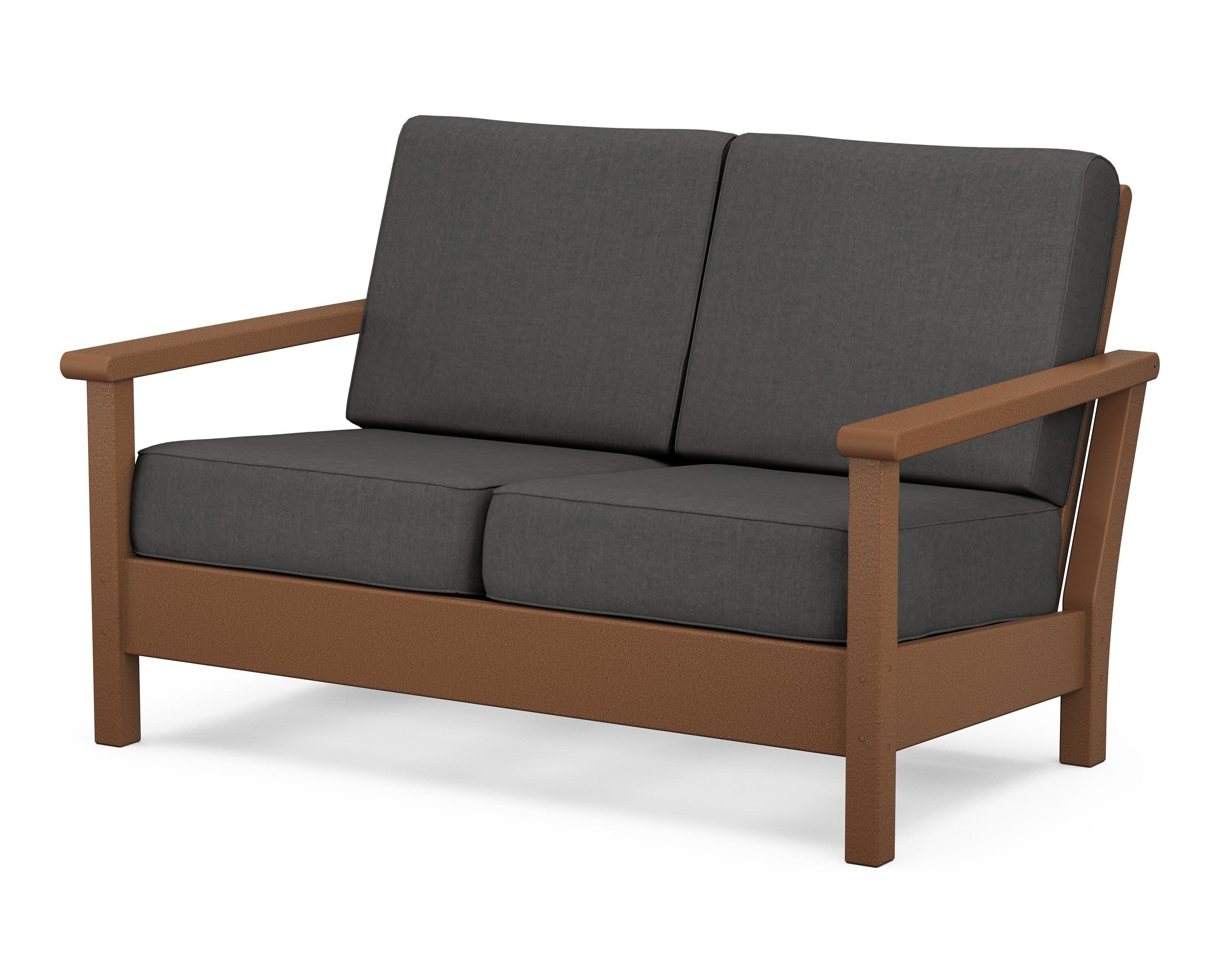 Harbour Deep Seating Loveseat in Teak / Spectrum Carbon