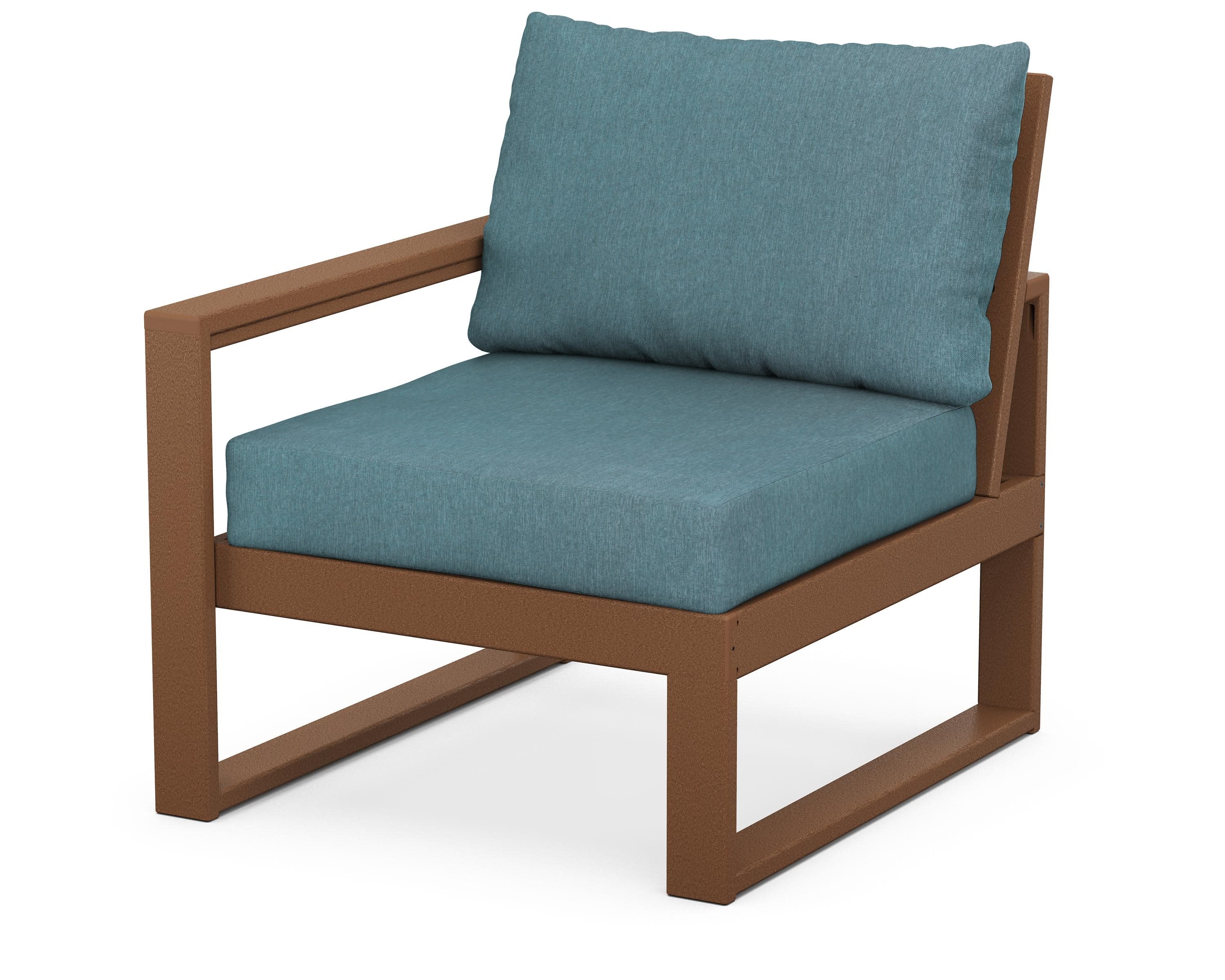 EDGE Modular Left Arm Chair in Teak / Ocean Teal