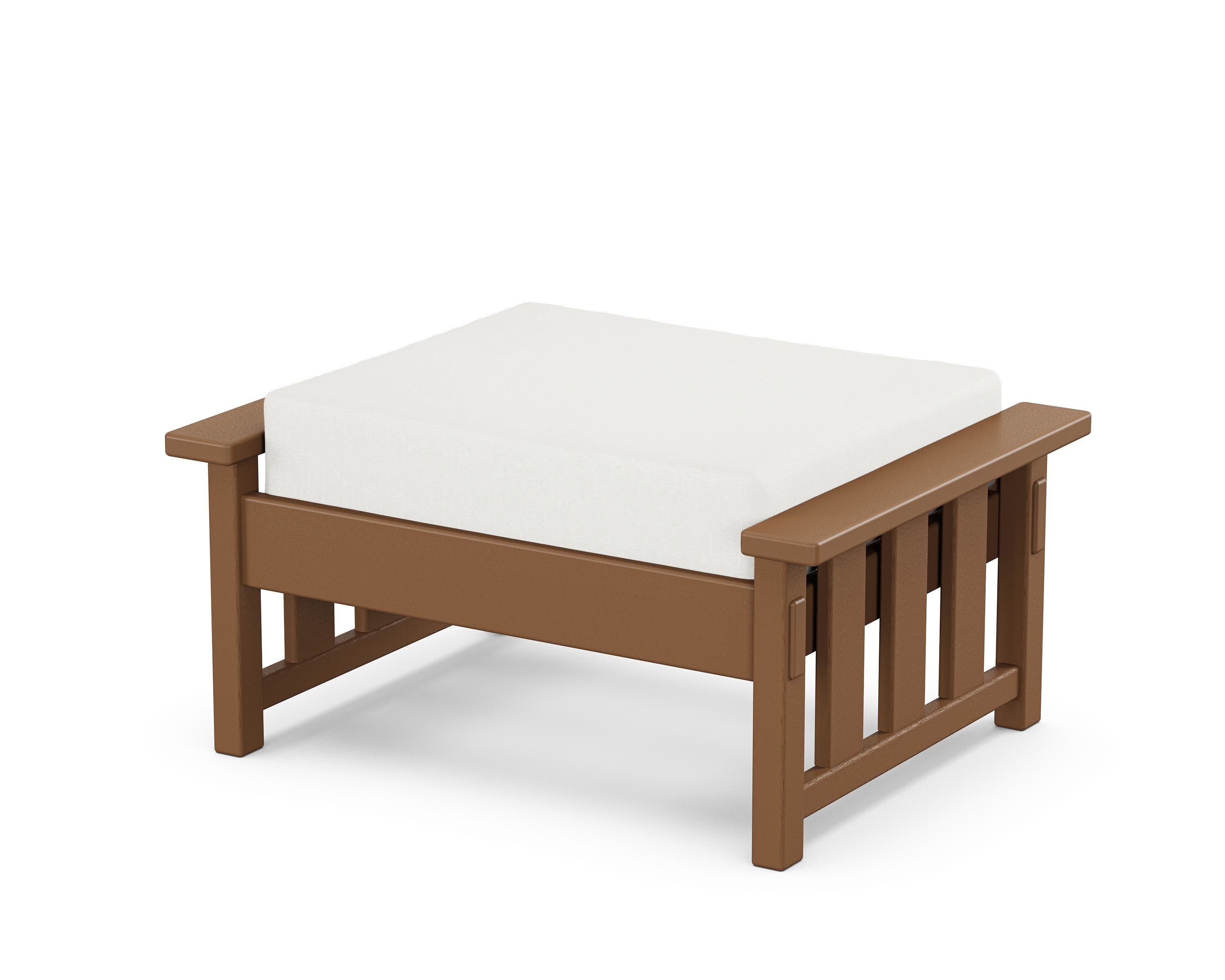 Acadia Deep Seating Ottoman in Teak / Natural Linen