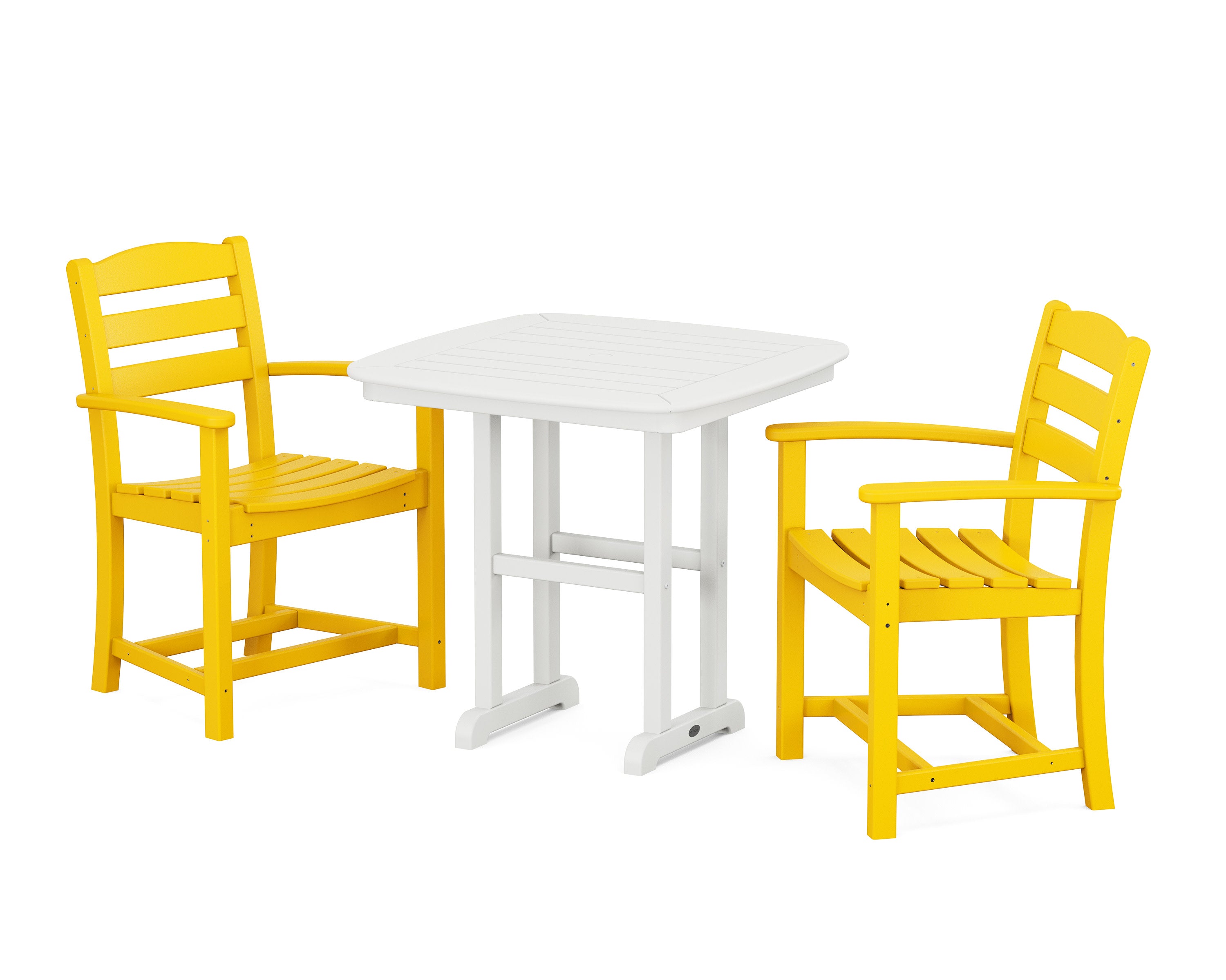 La Casa Caf 3-Piece Dining Set in Lemon / White