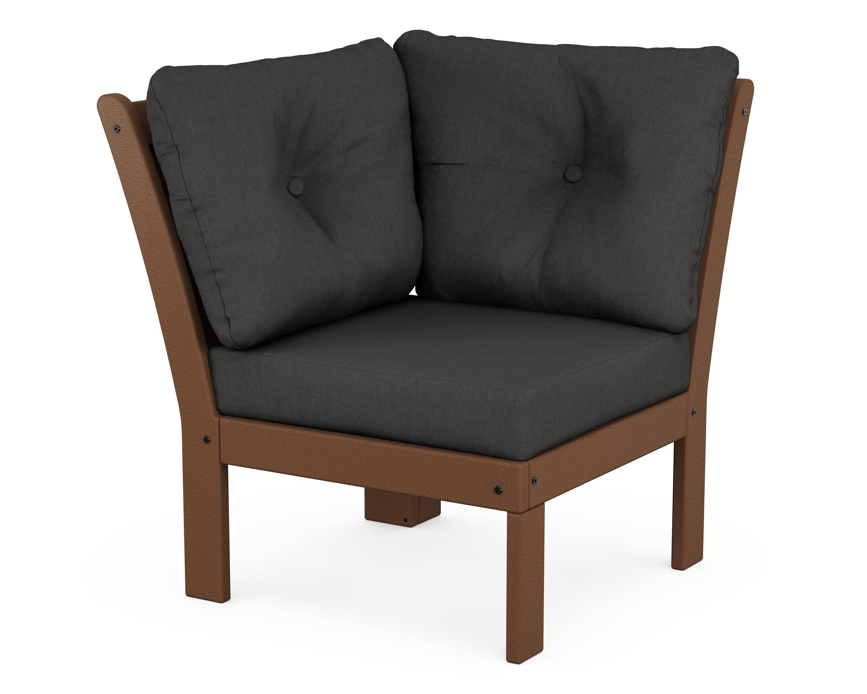 Vineyard Modular Corner Chair in Teak / Spectrum Carbon