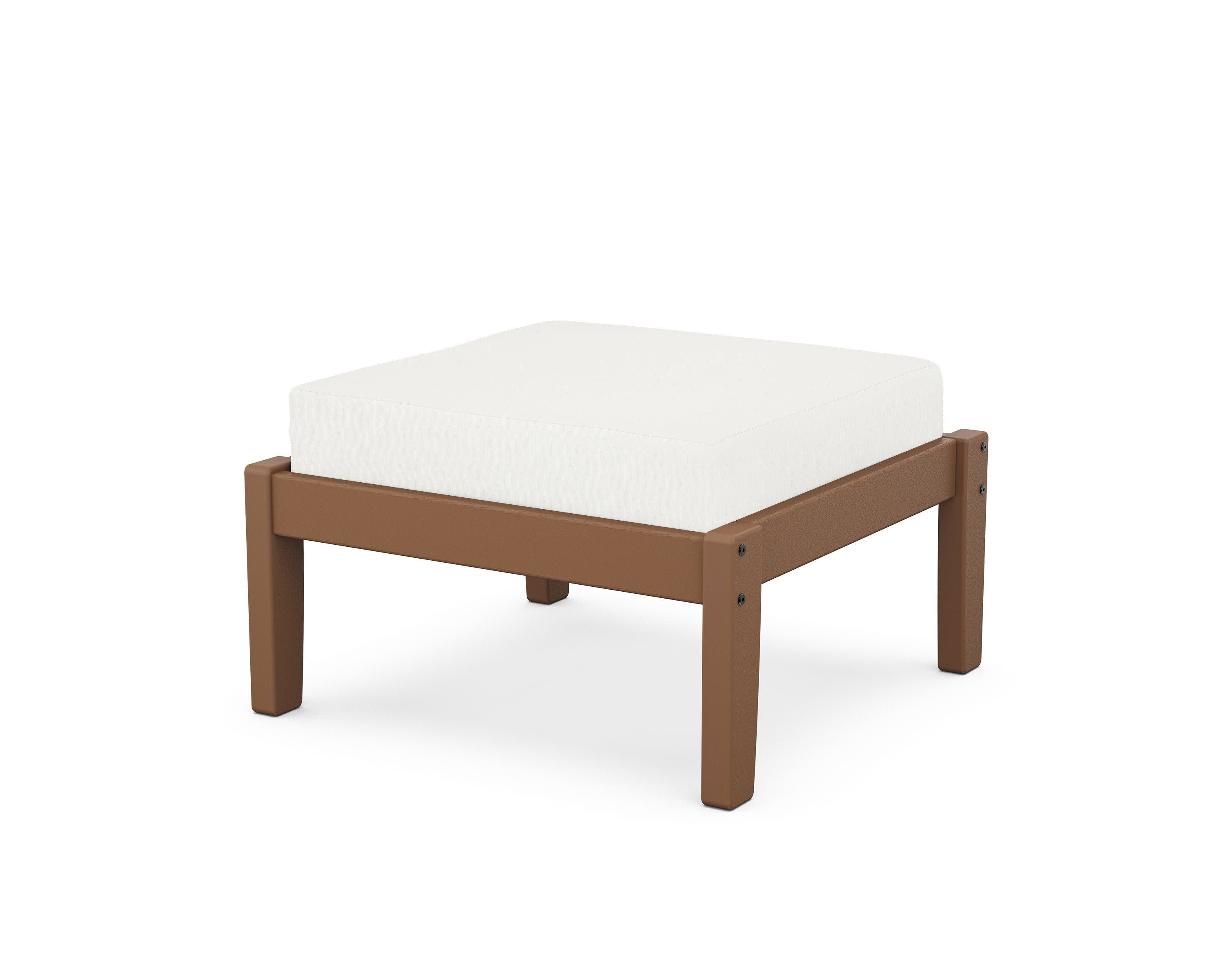 Deep Seating Ottoman in Teak / Natural Linen