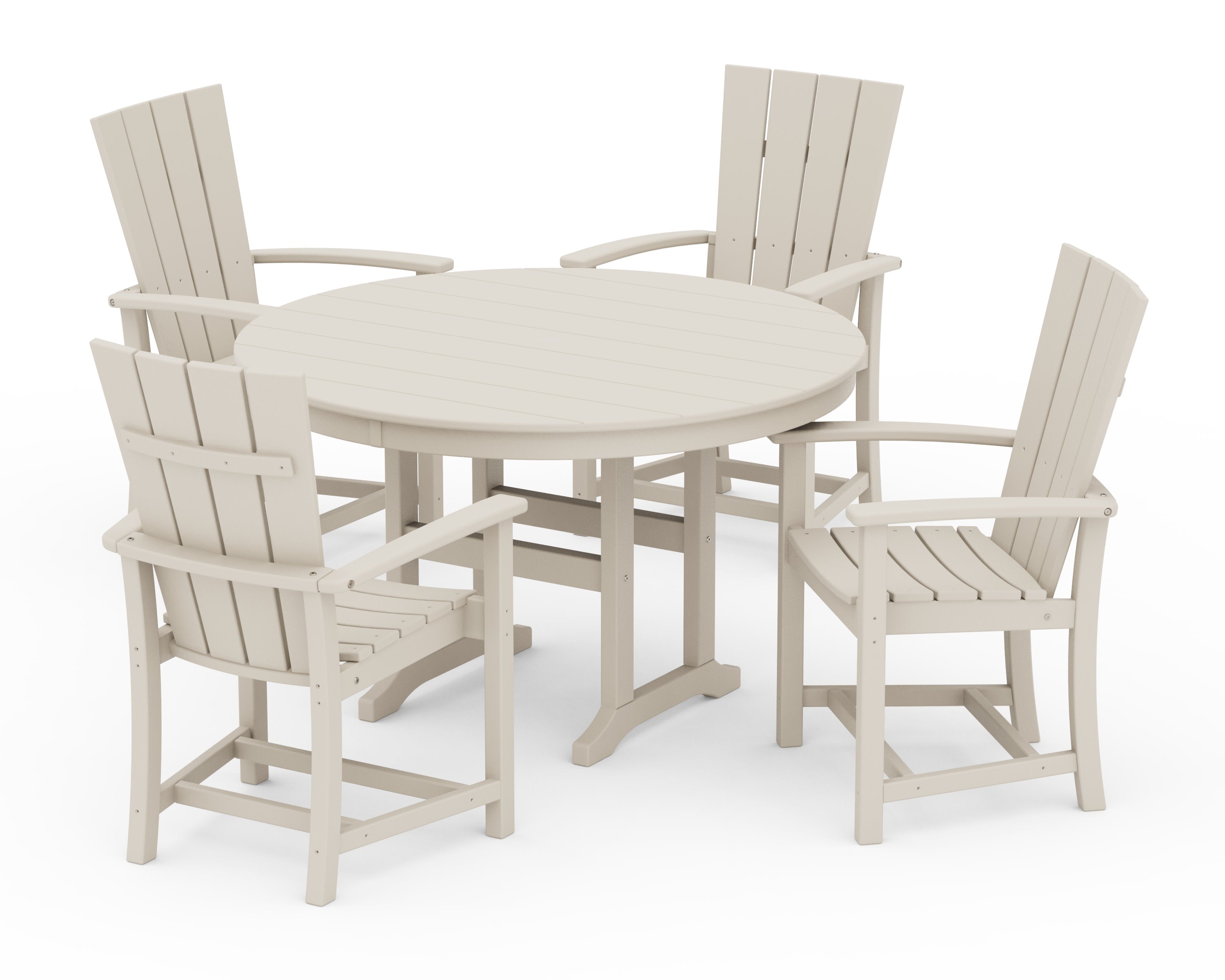 Quattro 5-Piece Round Farmhouse Dining Set in Sand