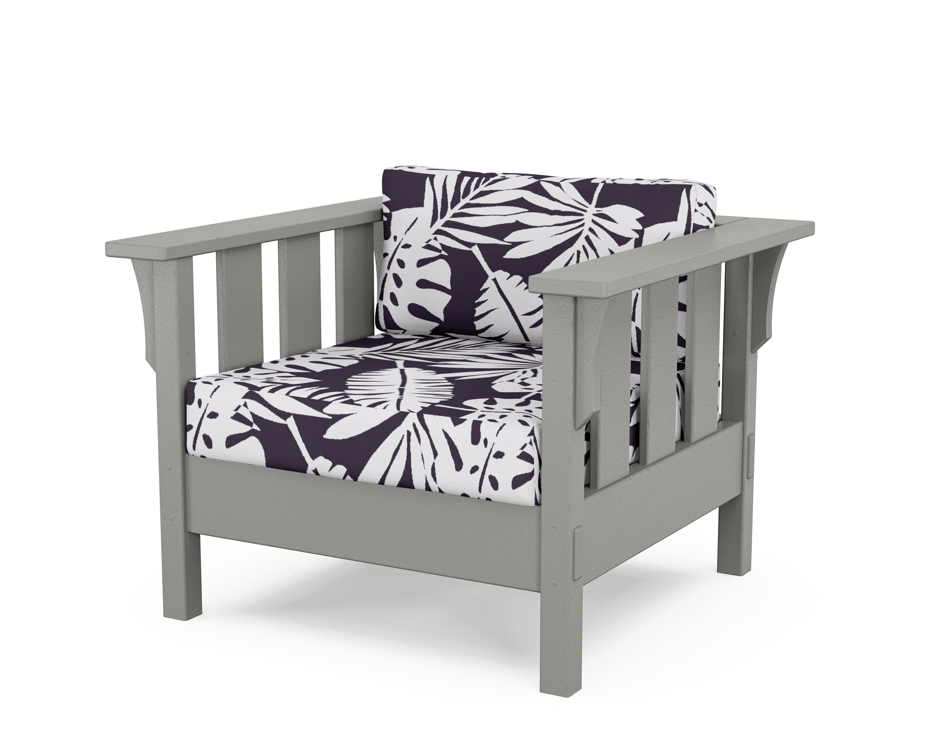 Acadia Deep Seating Chair in Slate Grey / Leaf Navy