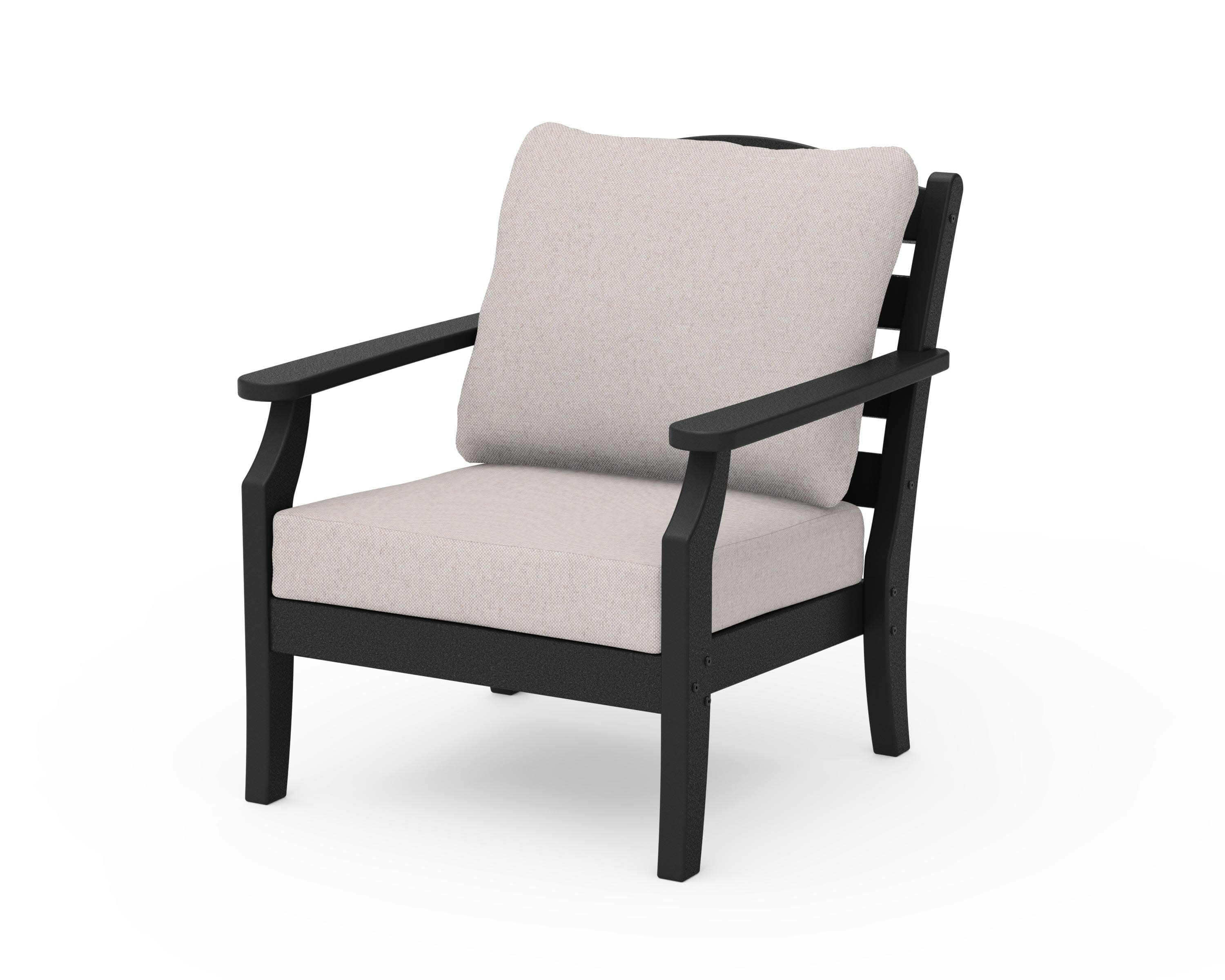 Savannah Deep Seating Chair in Black / Dune Burlap