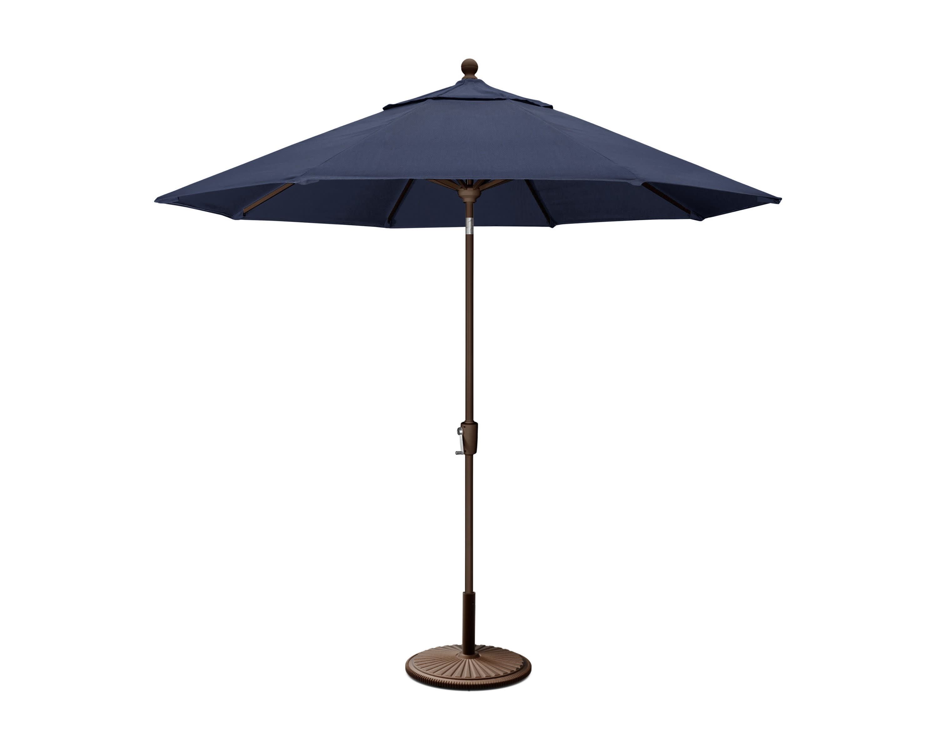 9' Tilt Market Umbrella & Base in Bronze / Spectrum Indigo