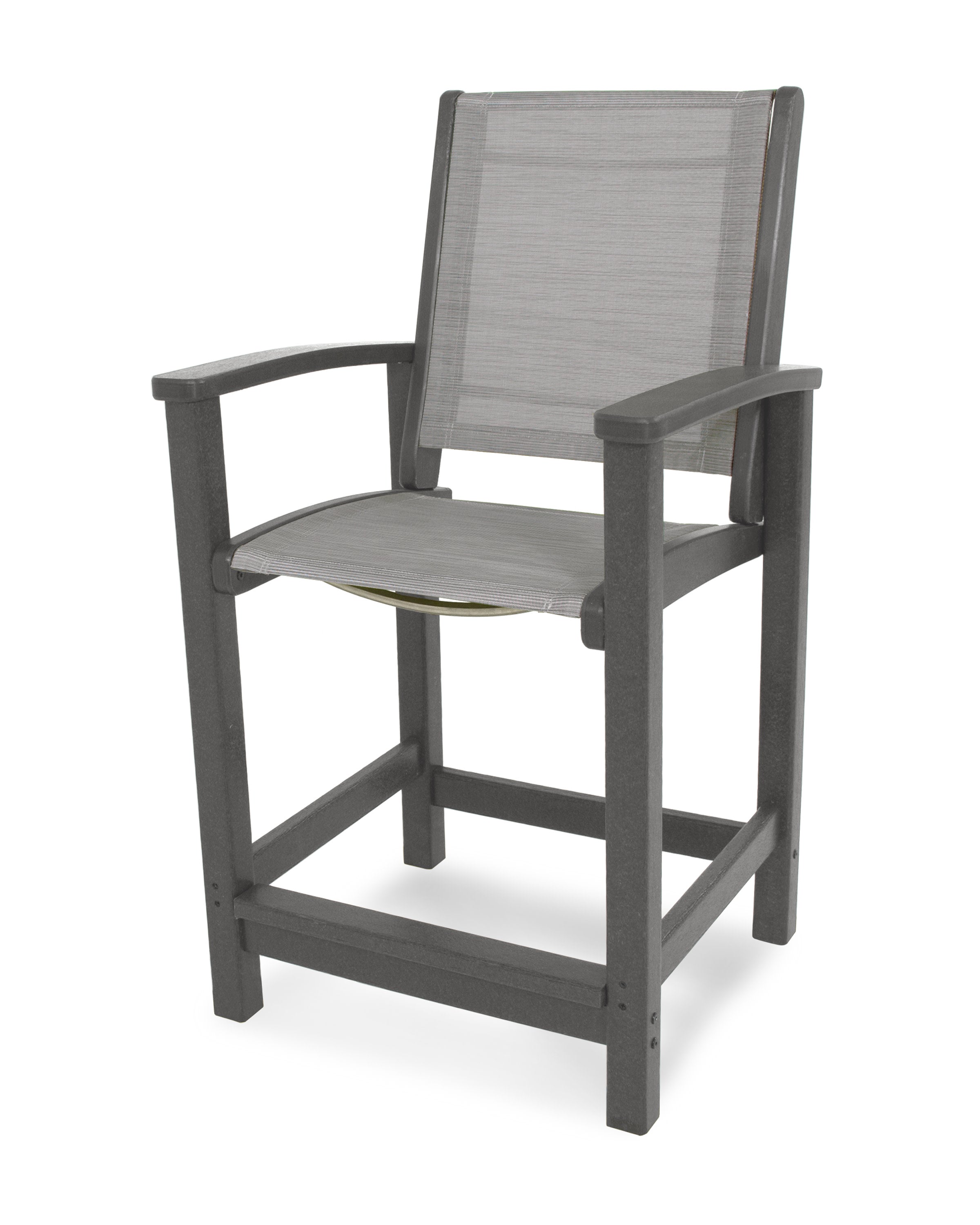 Coastal Counter Chair in Slate Grey / Metallic Sling