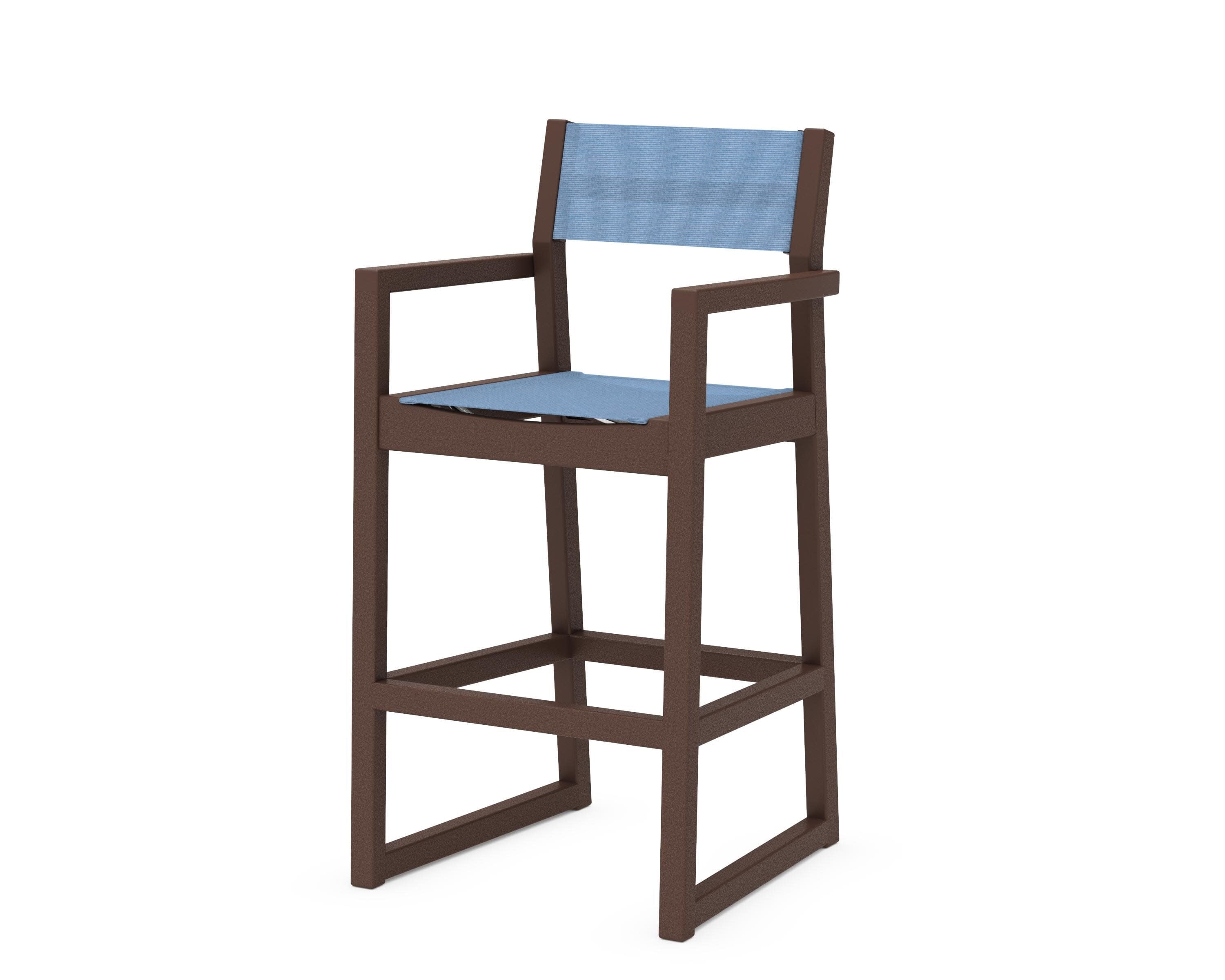 EDGE Sling Bar Arm Chair in Mahogany / Poolside Sling