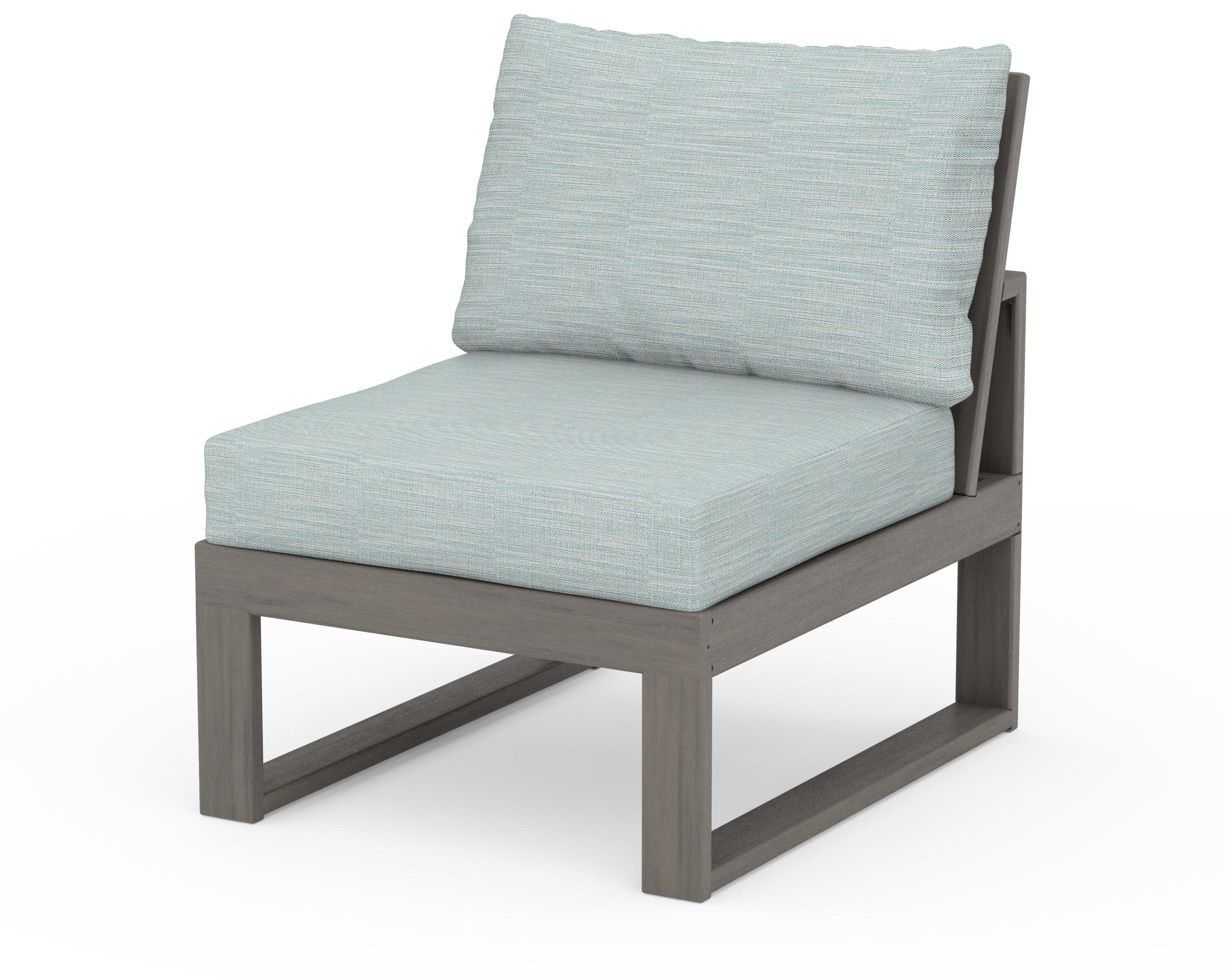 Modular Armless Chair in Driftwood / Soothe Mist