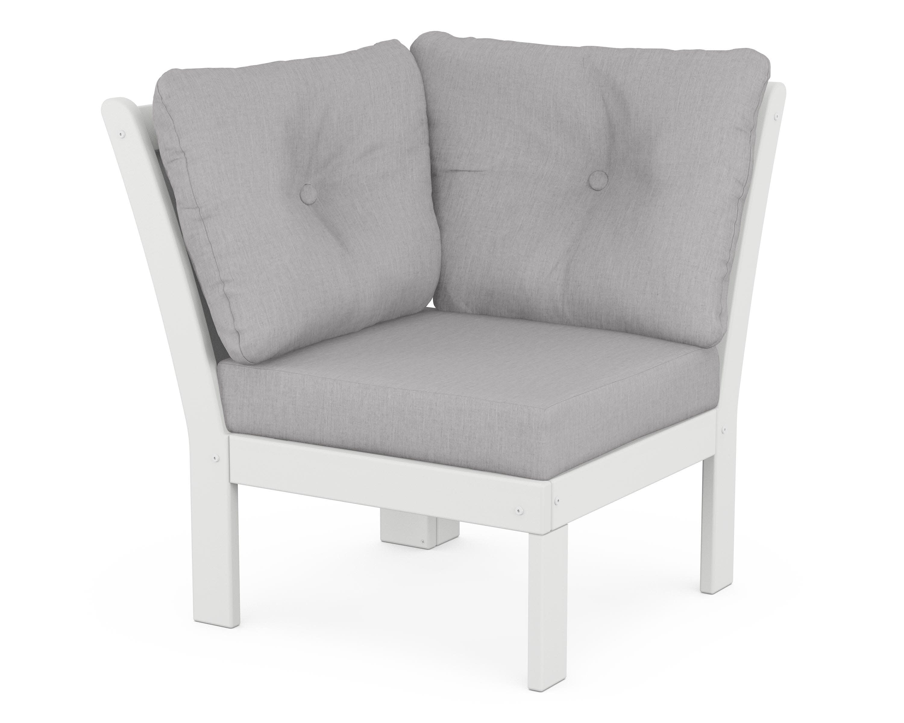 Vineyard Modular Corner Chair in White / Granite
