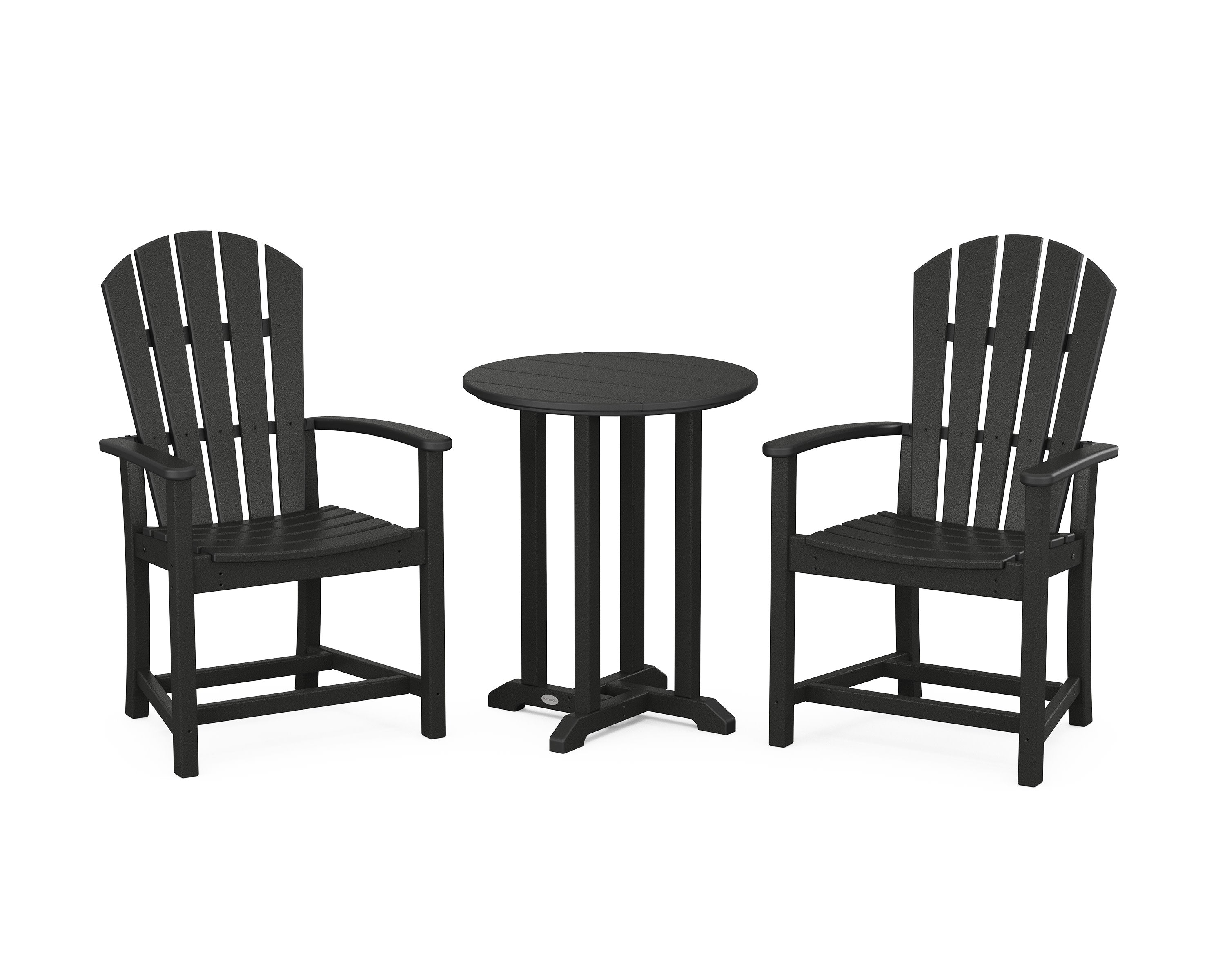 Palm Coast 3-Piece Round Farmhouse Bistro Dining Set in Black