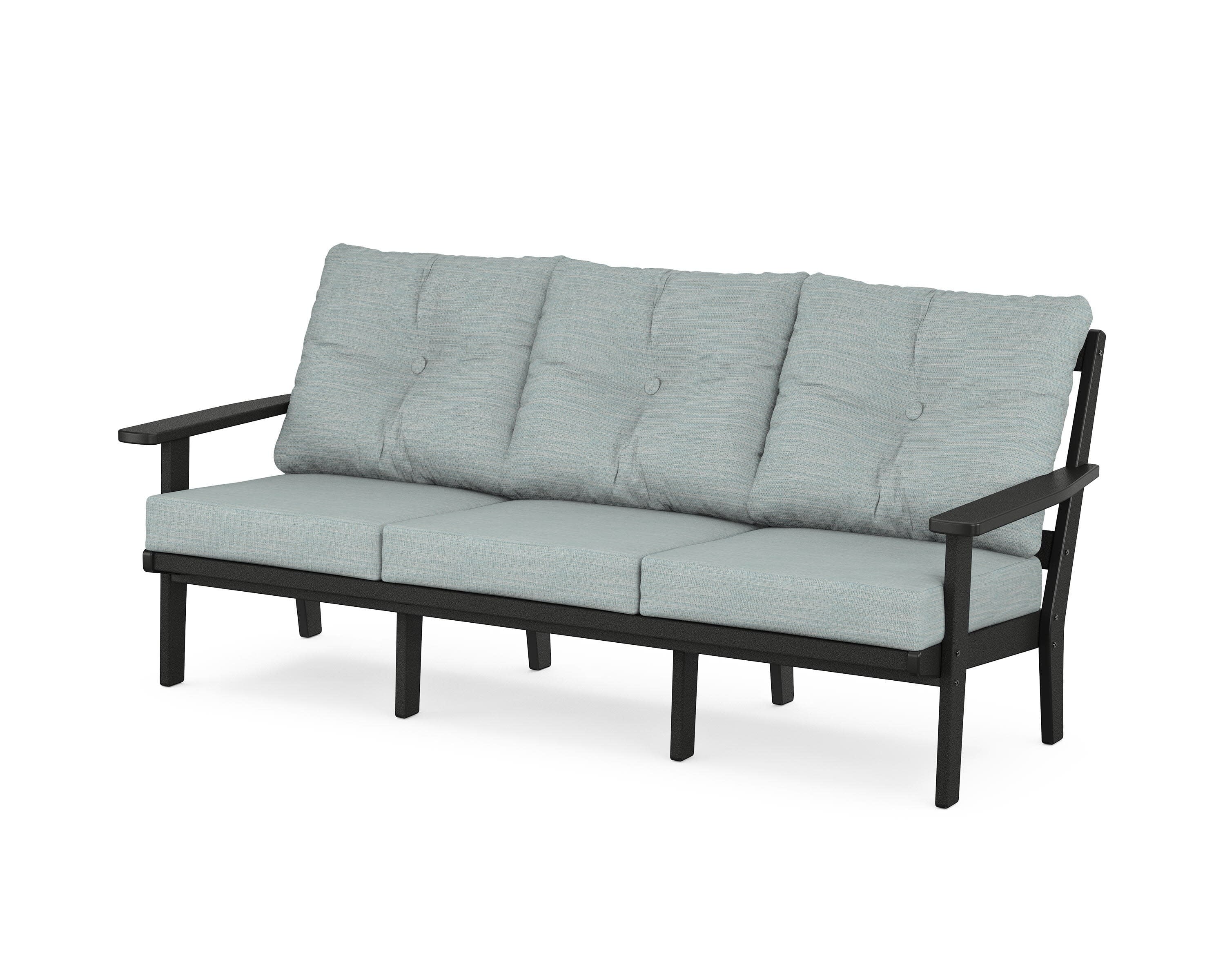 Oxford Deep Seating Sofa in Black / Soothe Mist