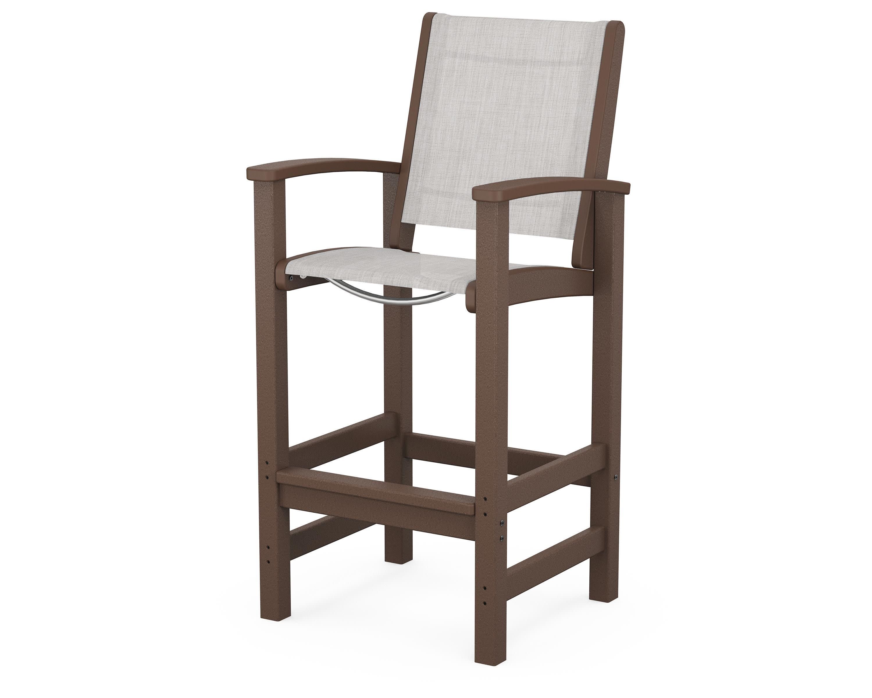 Coastal Bar Chair in Mahogany / Parchment Sling
