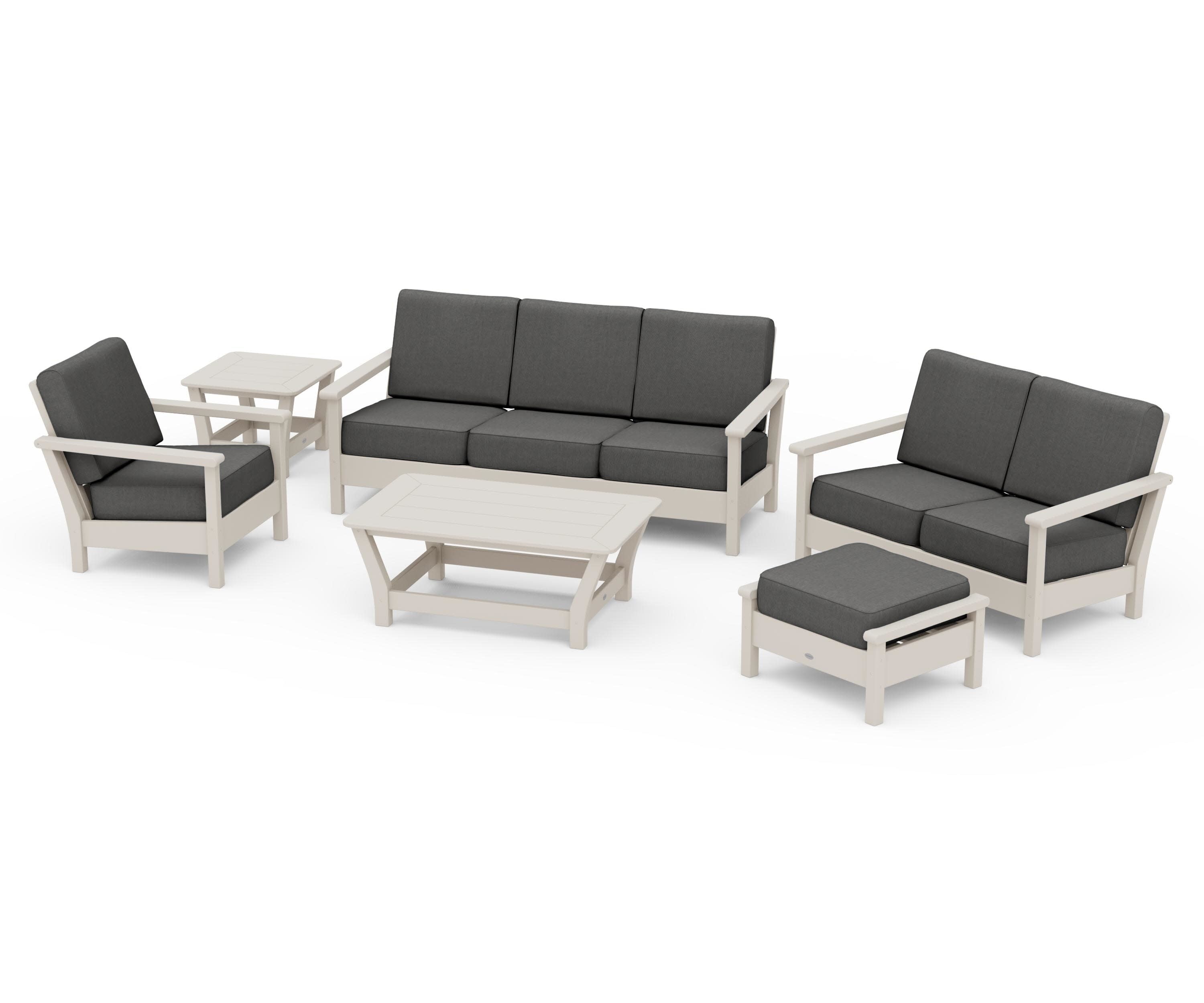 Harbour 6-Piece Outdoor Living Set in Sand / Spectrum Carbon