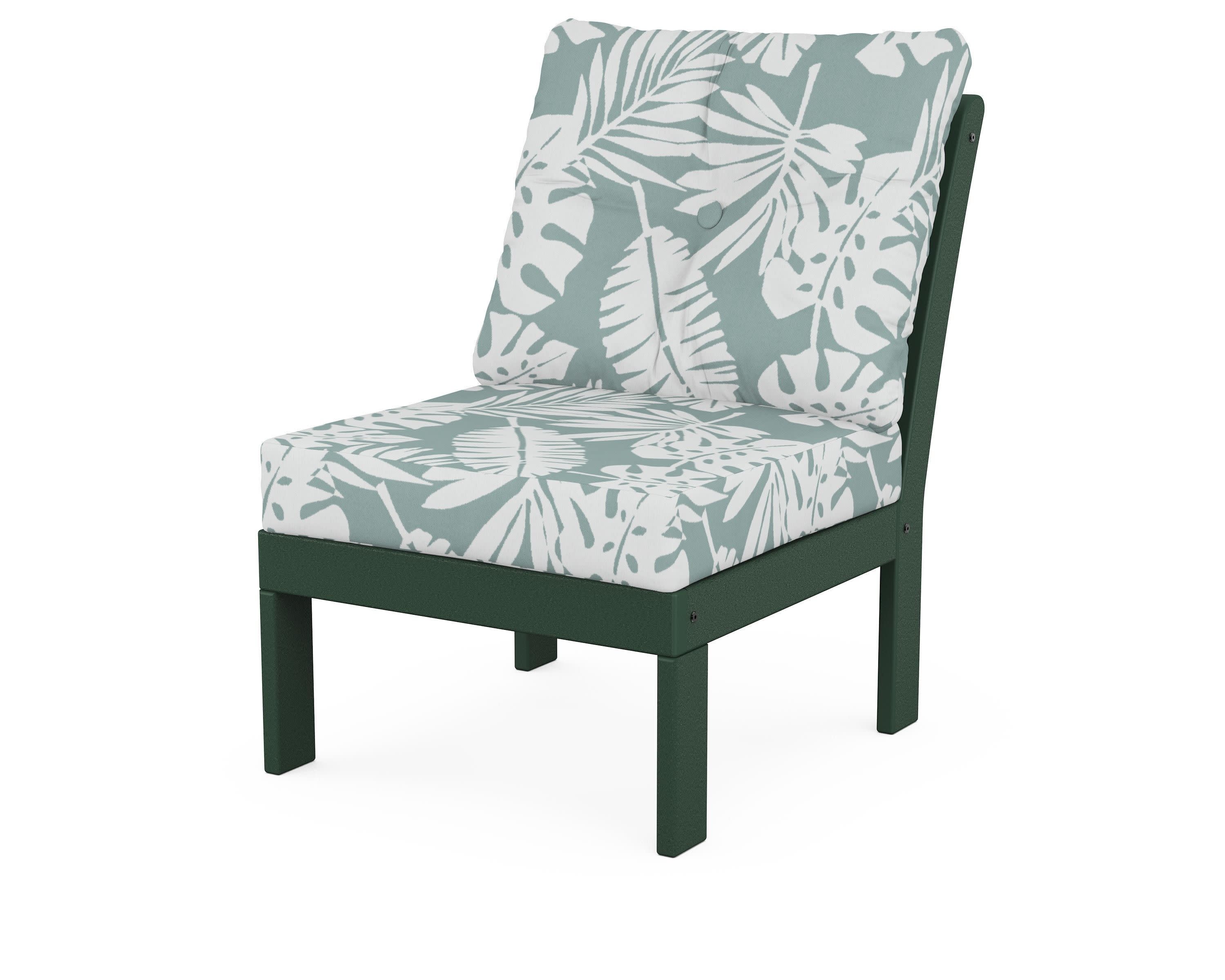 Vineyard Modular Armless Chair in Green / Leaf Glacier Spa